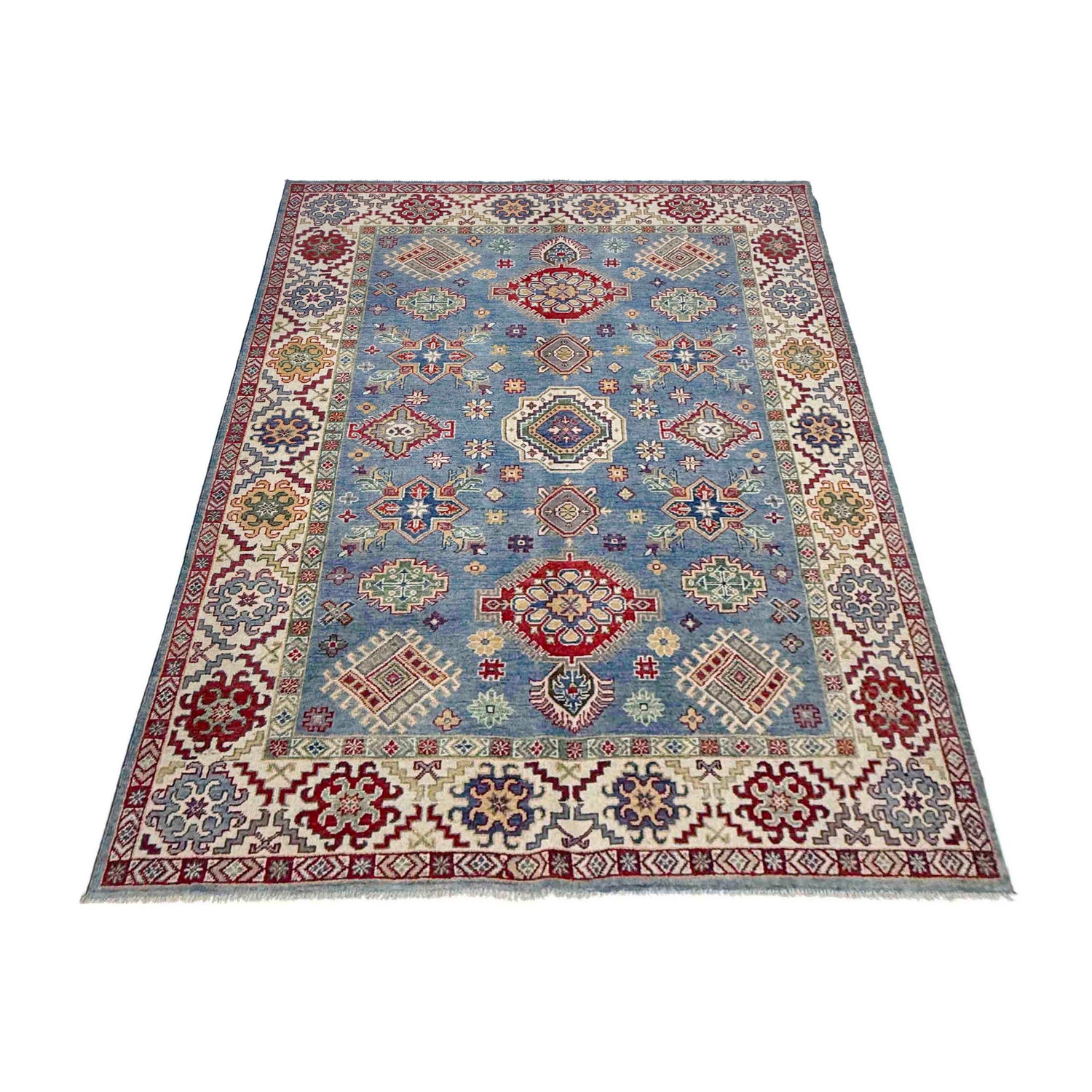 Hand Knotted Kazak Rug 5' 5" x 7' 10" (ft) - No. R37656