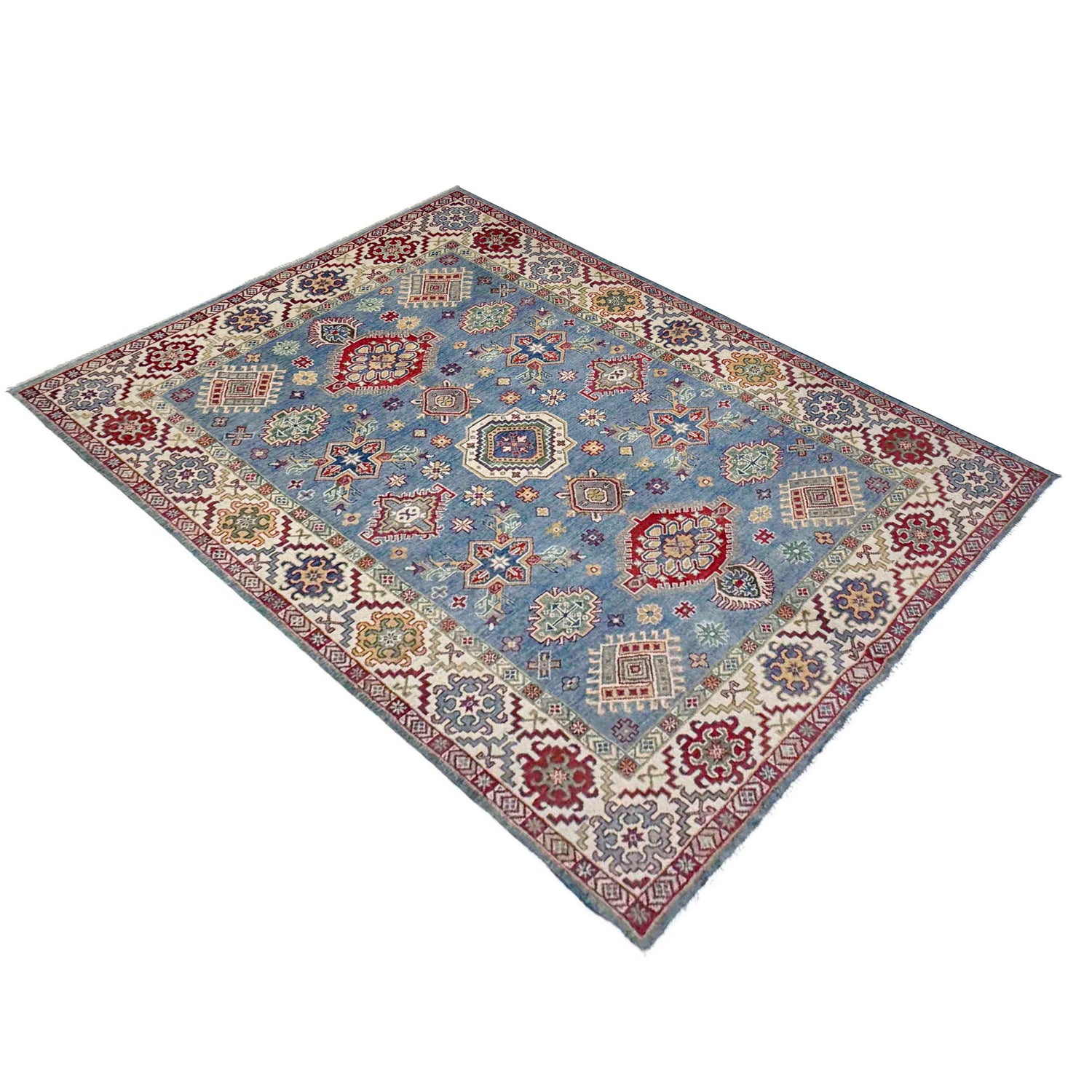 Hand Knotted Kazak Rug 5' 5" x 7' 10" (ft) - No. R37656