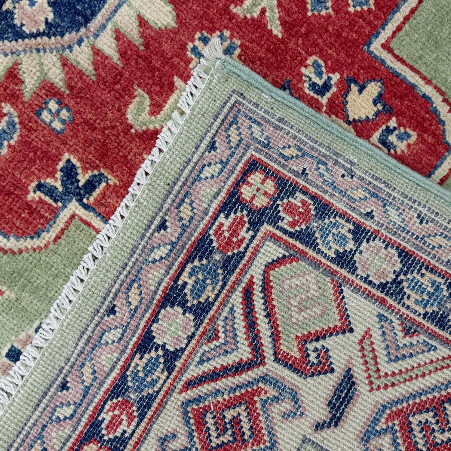 Green Color Kazak Rug 5' 8" x 8' 1" (ft) - No. R37658