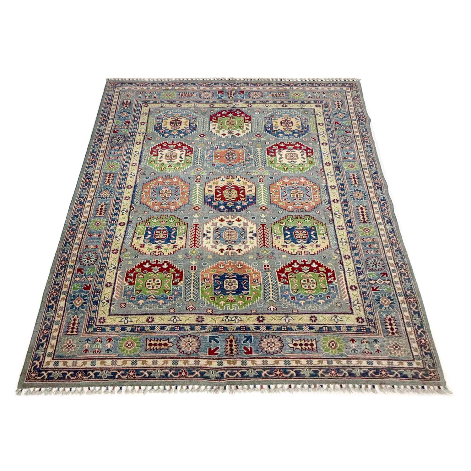 Hand-Knotted Waziri Qaleen 5' 6" x 8' 4" (ft) - No. R37659