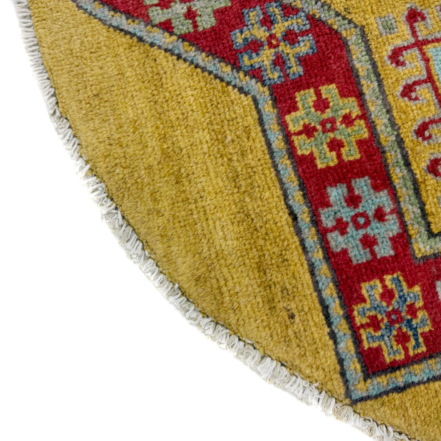 Hand Knotted Kazak Round Carpet for Home 3' 2" x 3' 3" (ft) - No. R37677