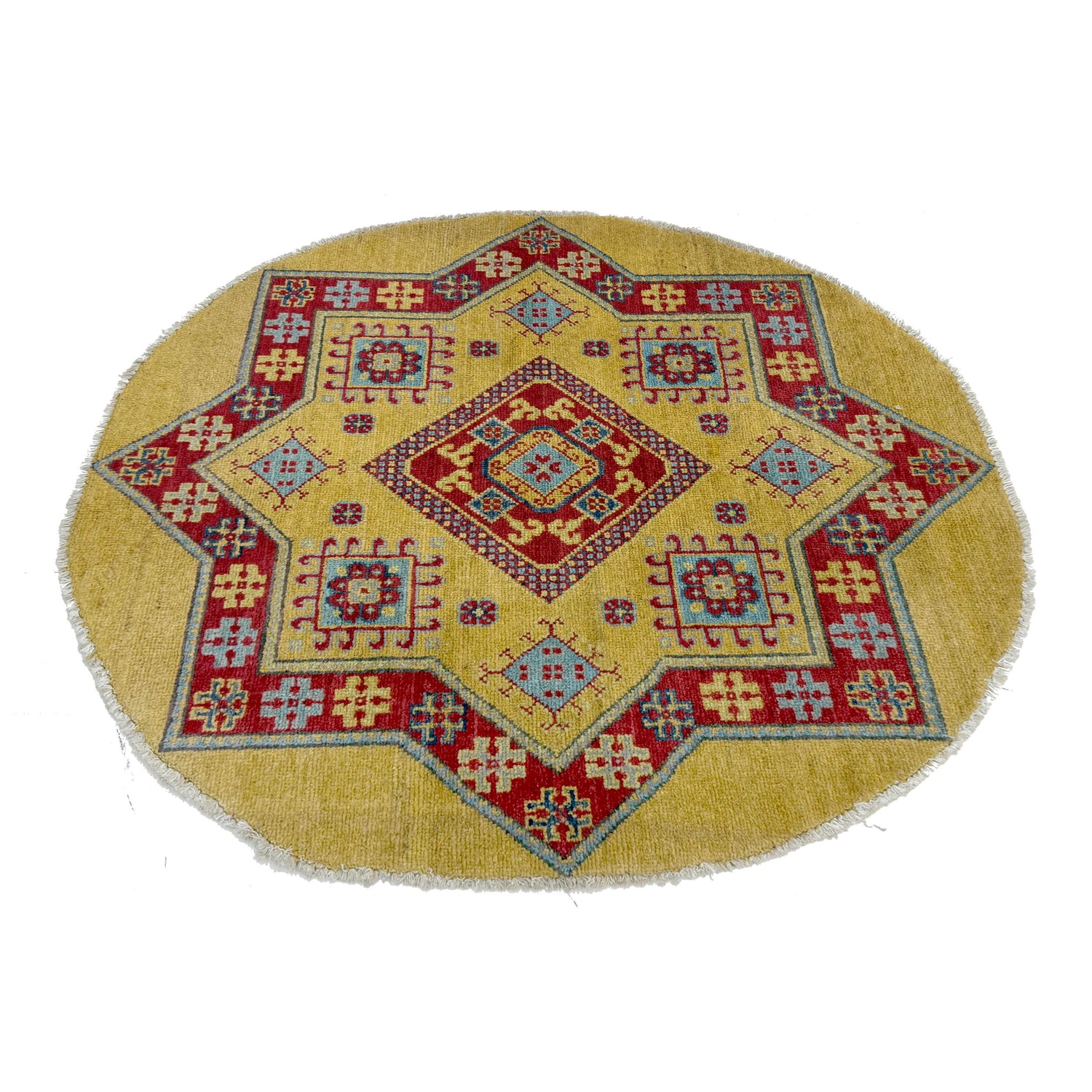 Handmade Kazak Round Carpet 3' 2" x 3' 3" (ft) - No. R37678