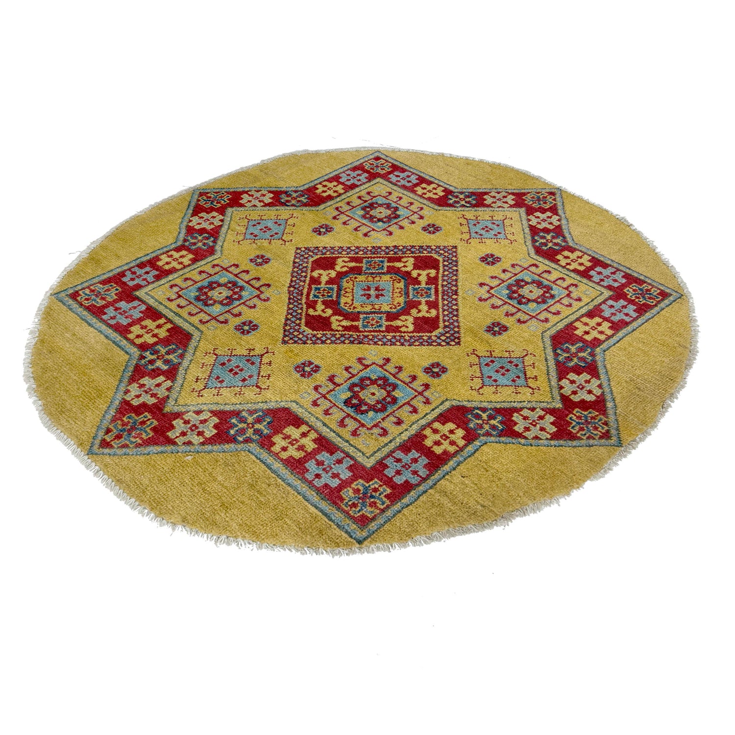 Handmade Kazak Round Carpet 3' 2" x 3' 3" (ft) - No. R37678