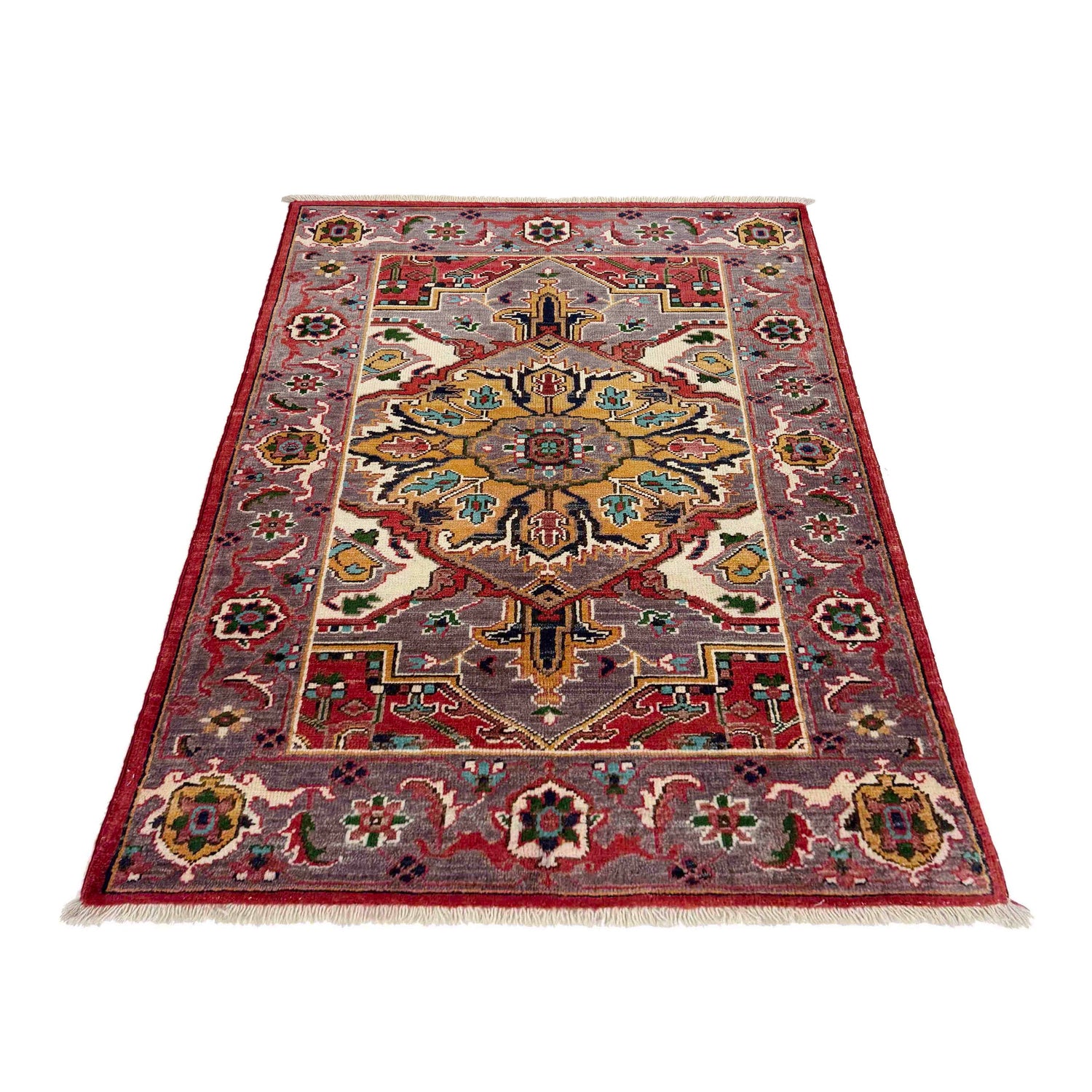 Hand Knotted Persian Design Heriz Rug 2' 9" x 4' 1" (ft) - No. R37717