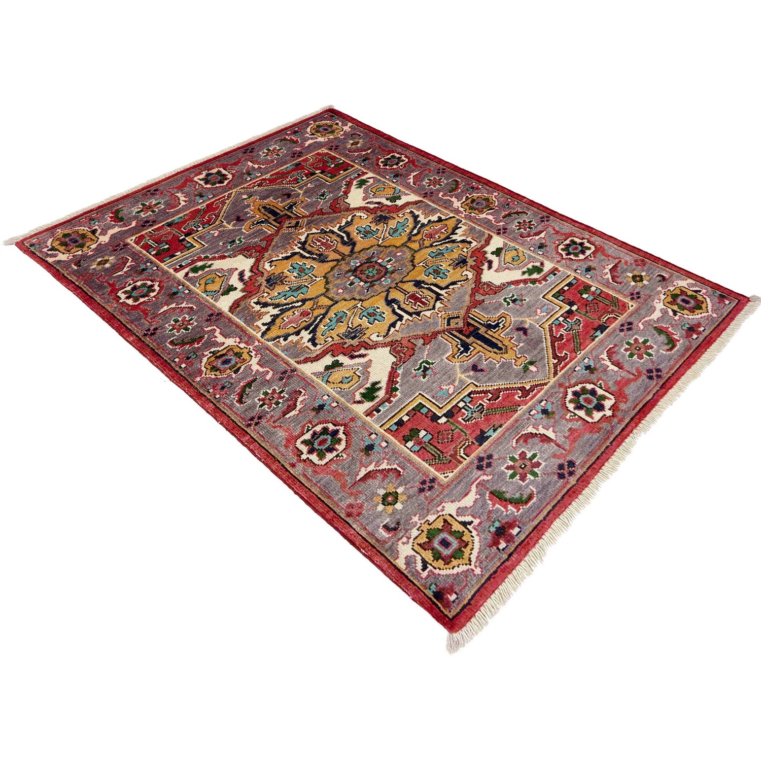 Hand Knotted Persian Design Heriz Rug 2' 9" x 4' 1" (ft) - No. R37717