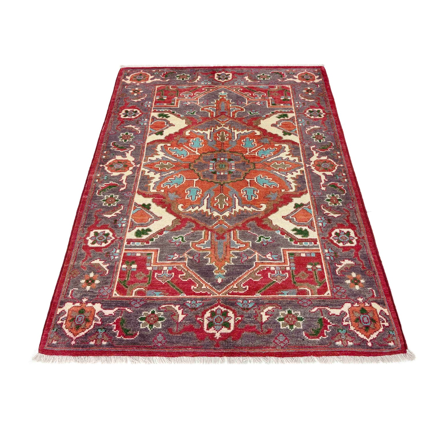 Hand Knotted Persian Design Heriz Rug 2' 9" x 4' 0" (ft) - No. R37719
