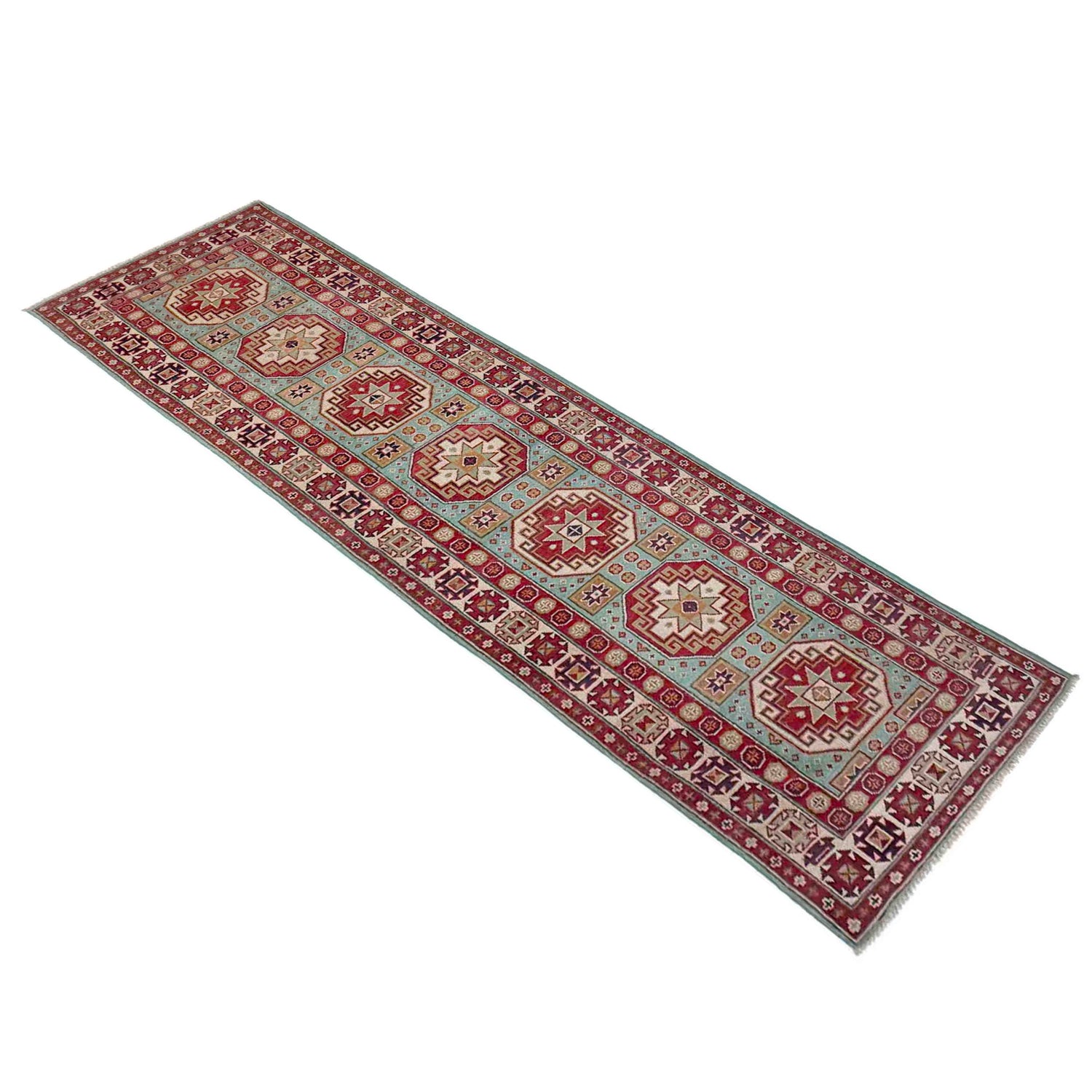Grey Color Kazak Runner 2' 7" x 9' 9" (ft) - No. R37721