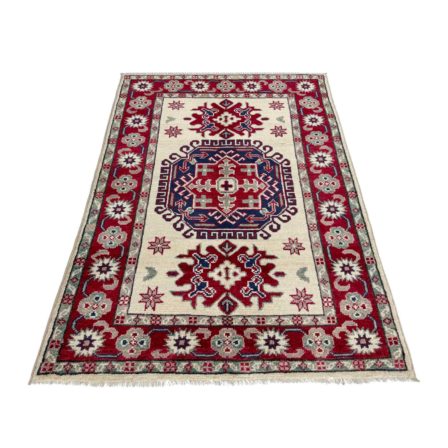 Ivory Color Kazak Rug 2' 8" x 4' 2" (ft) - No. R37726