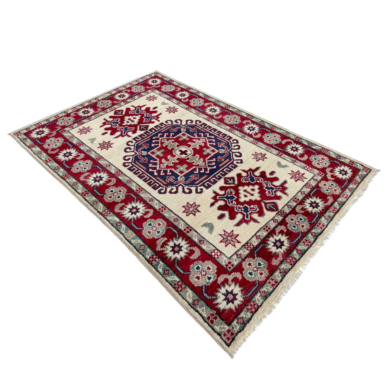 Ivory Color Kazak Rug 2' 8" x 4' 2" (ft) - No. R37726