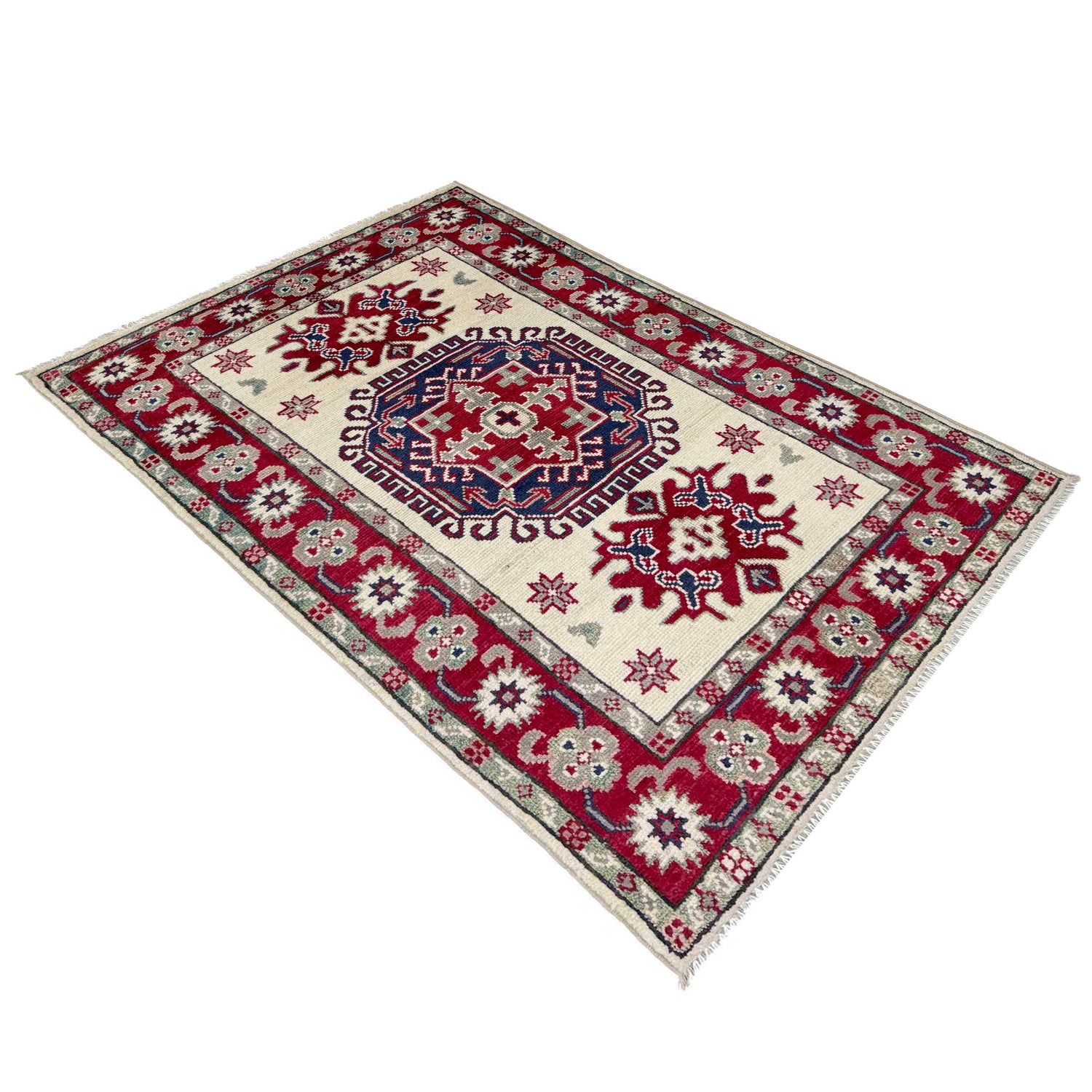 Ivory Color Kazak Rug 2' 8" x 4' 2" (ft) - No. R37726