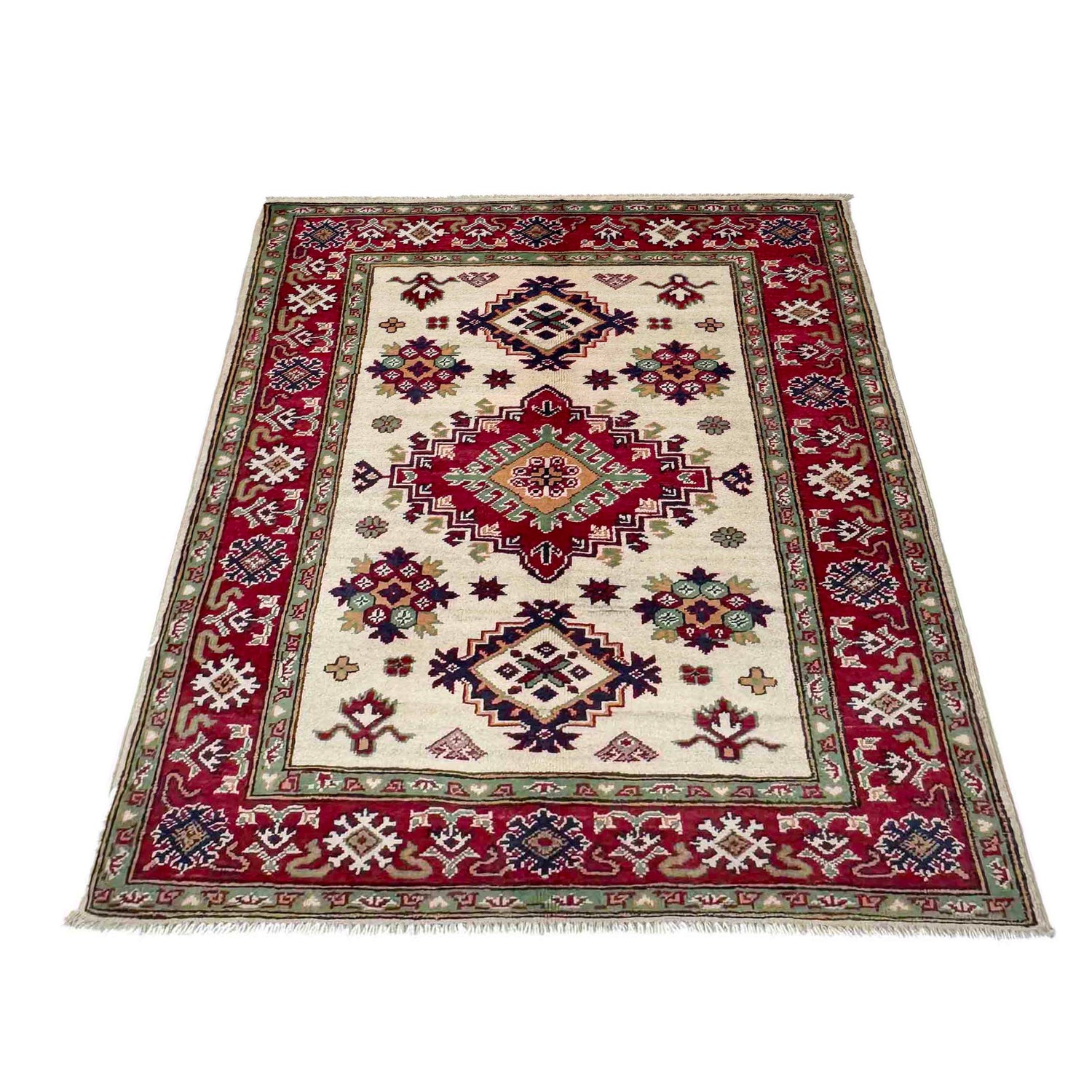 Hand Knotted Kazak Rug 3' 2" x 4' 3" (ft) - No. R37729
