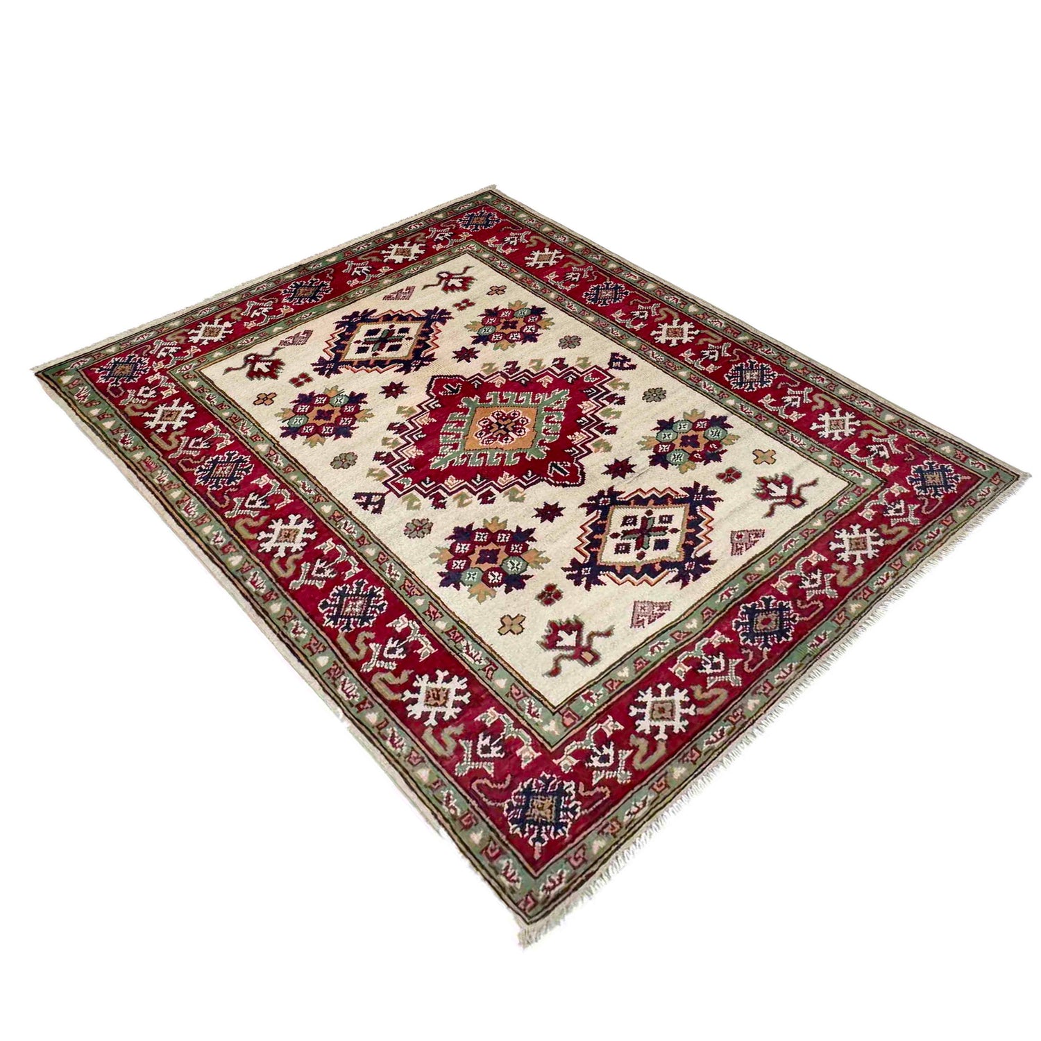 Hand Knotted Kazak Rug 3' 2" x 4' 3" (ft) - No. R37729