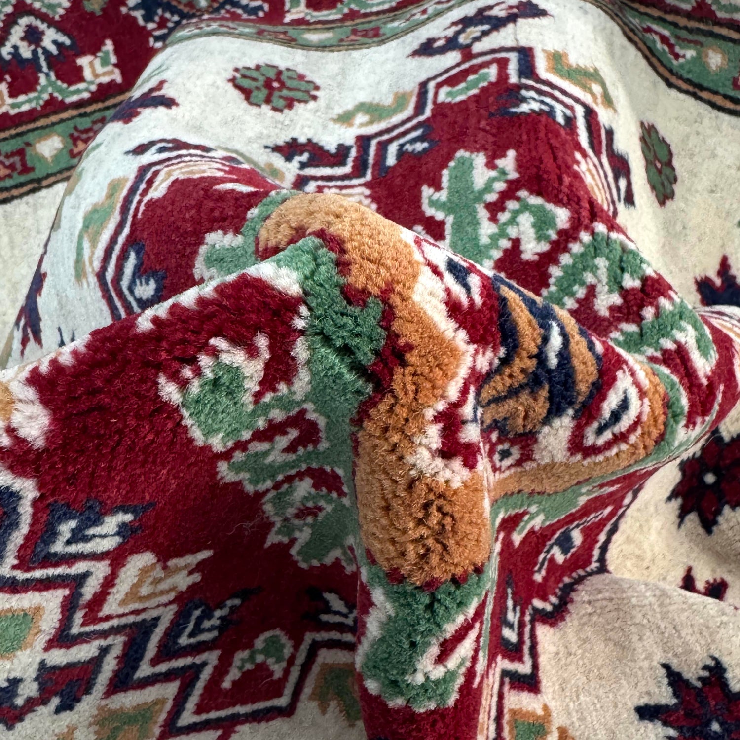 Hand Knotted Kazak Rug 3' 2" x 4' 3" (ft) - No. R37729