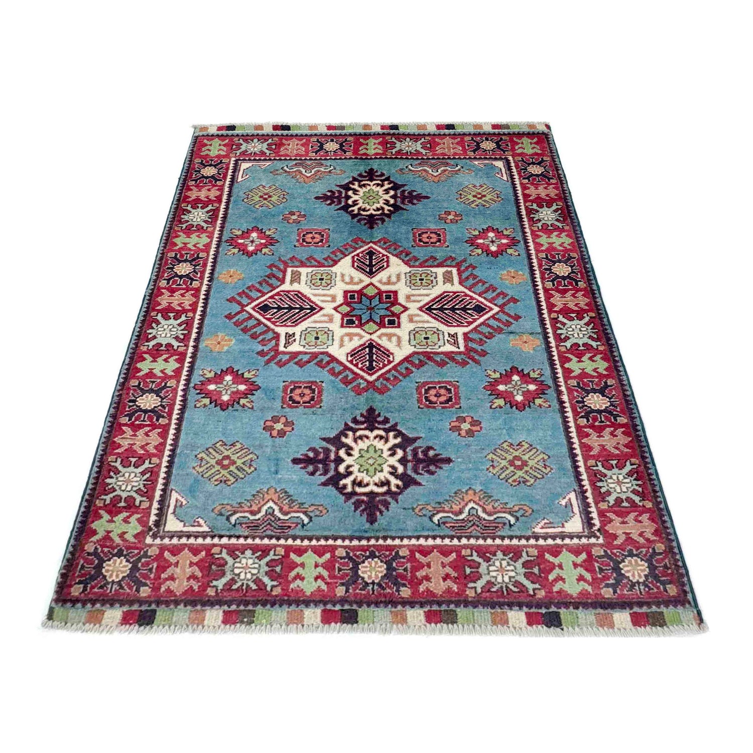 Blue Color Kazak Rug 3' 3" x 4' 8" (ft)- No. R37732