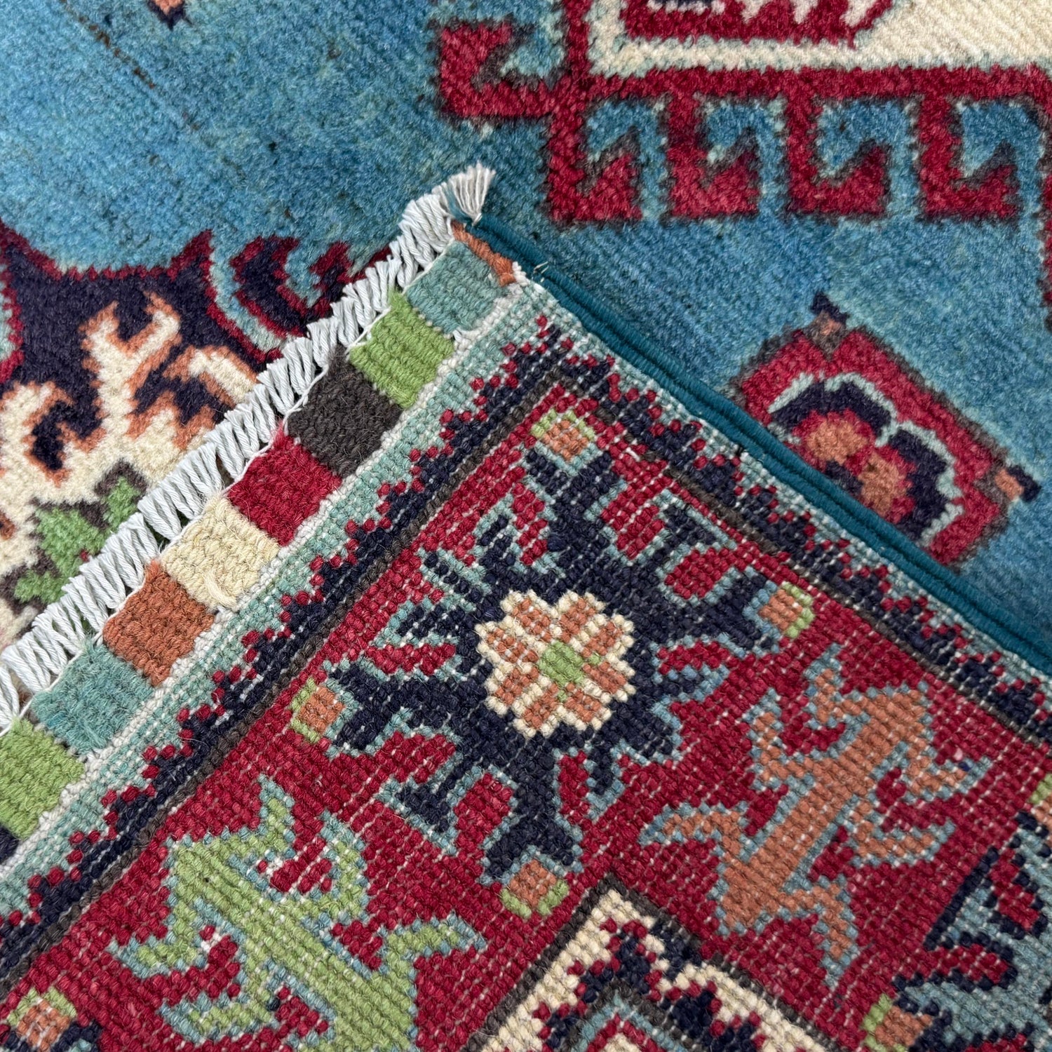 Blue Color Kazak Rug 3' 3" x 4' 8" (ft)- No. R37732