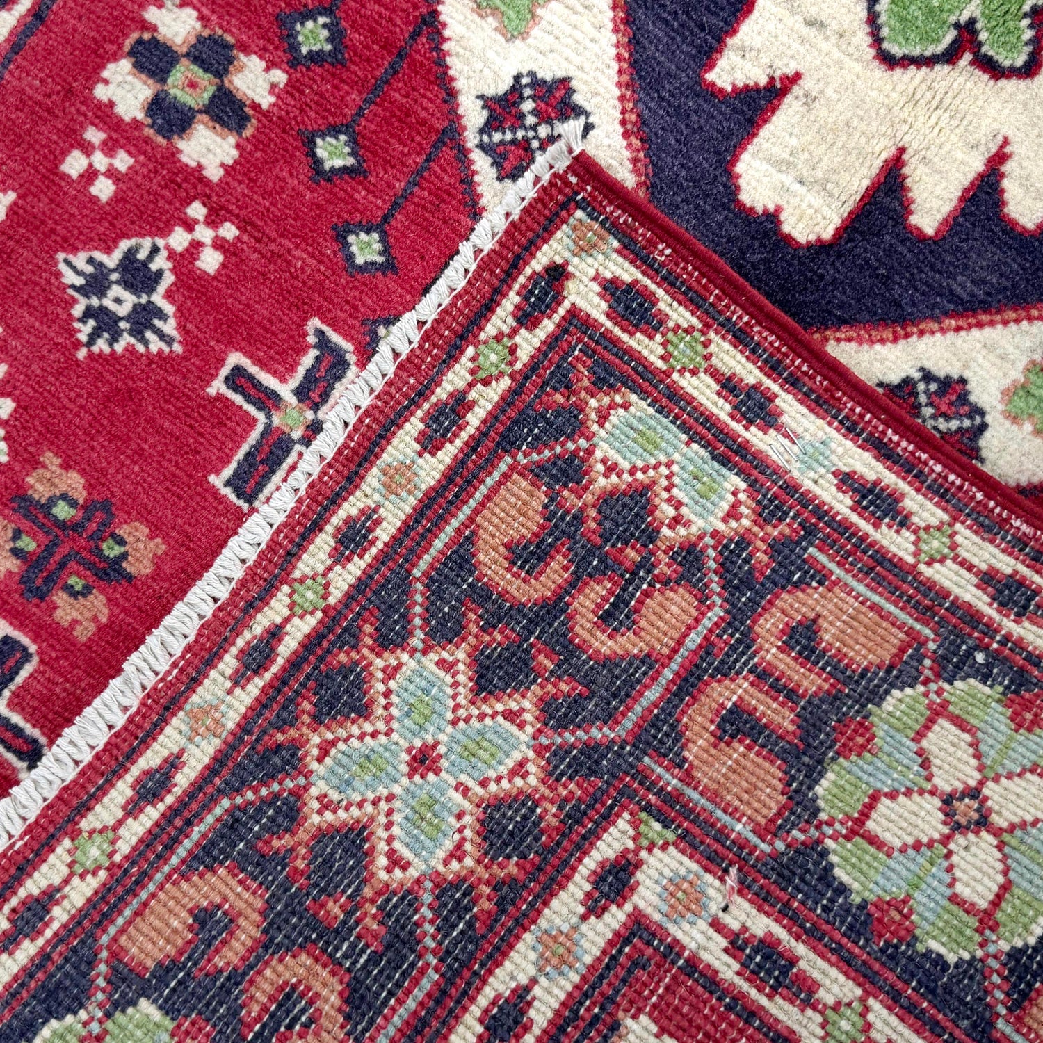 Red Color Kazak Rug 3' 3" x 4' 10" (ft)- No. R37734