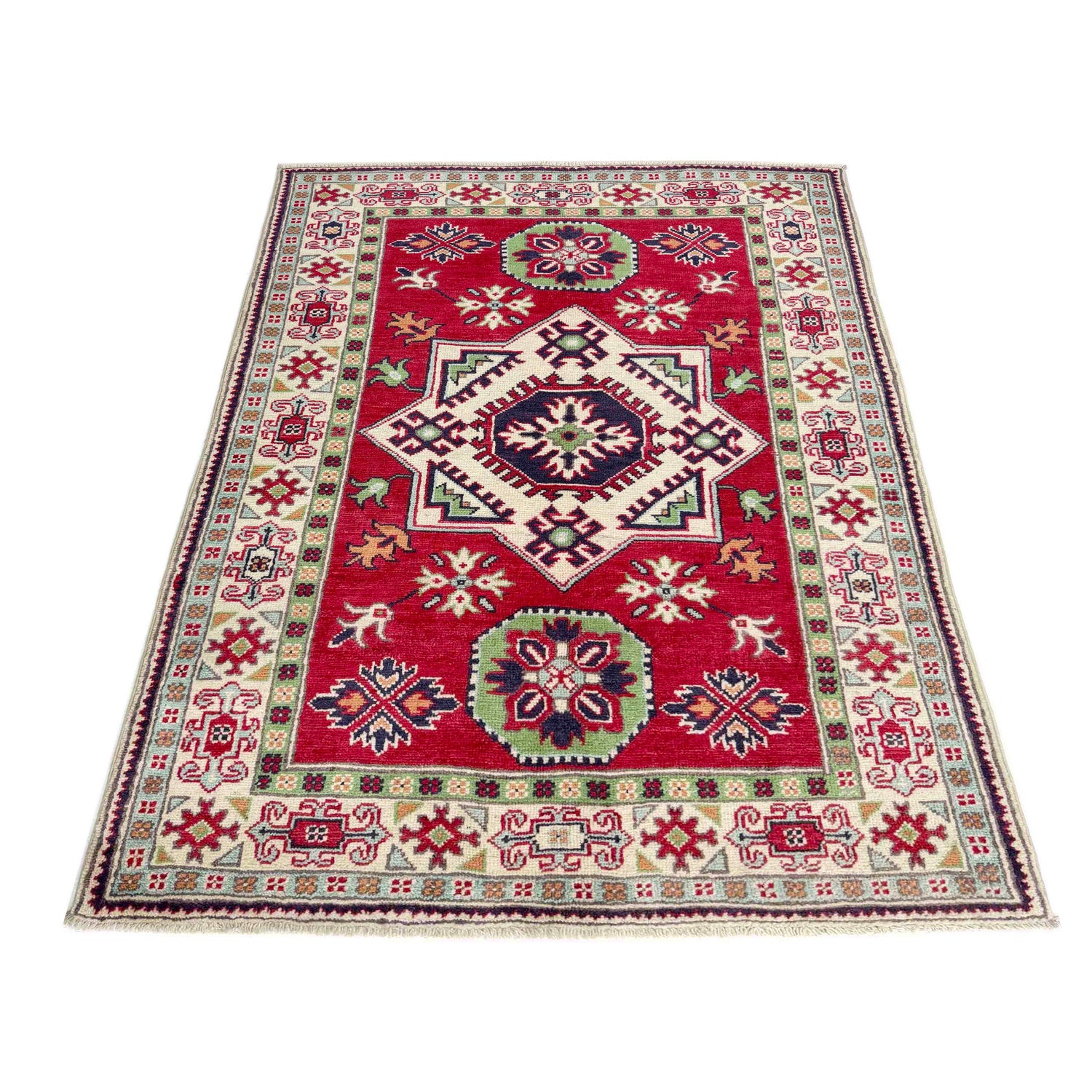Hand Knotted Kazak Rug 3' 3" x 5' 0" (ft)- No. R37735