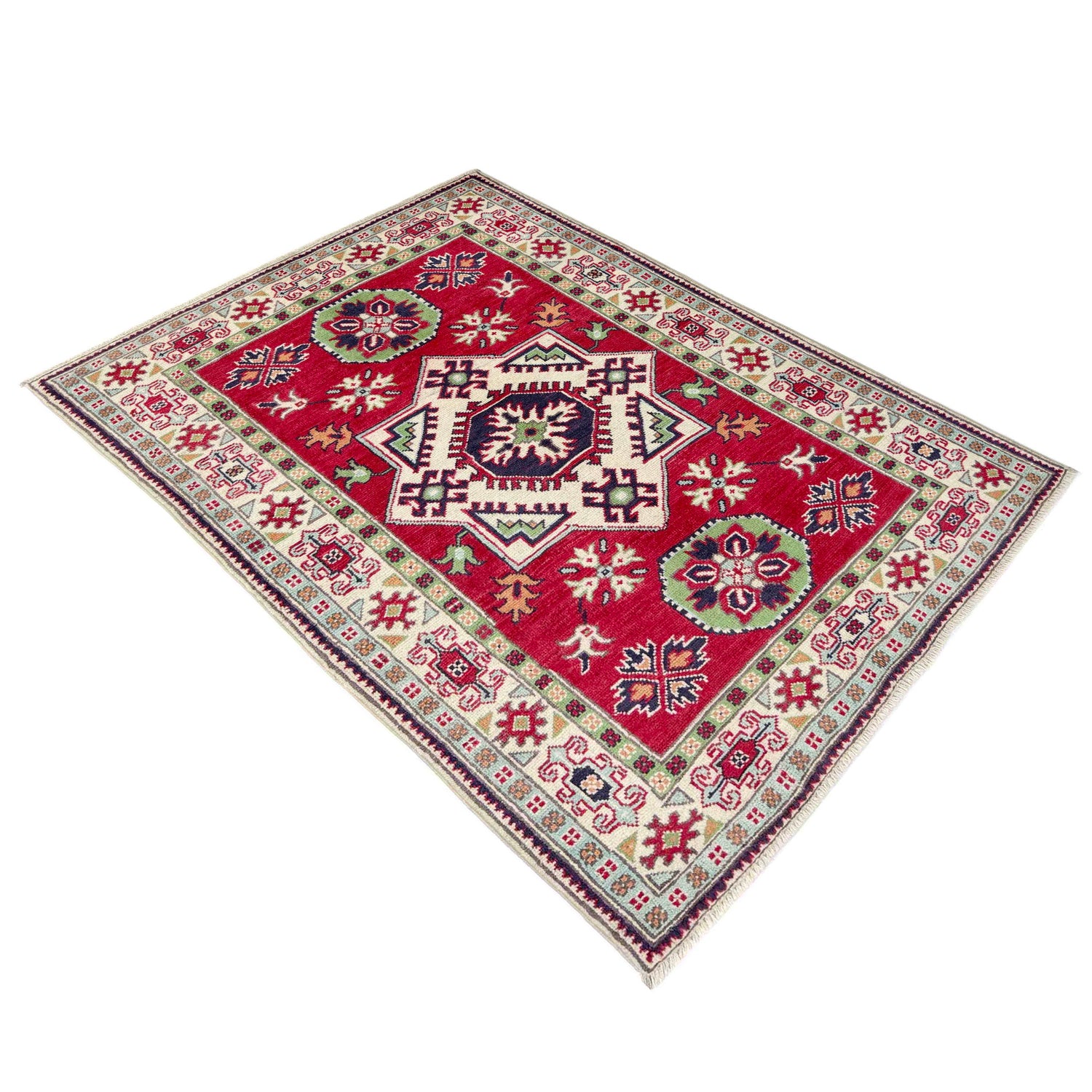 Hand Knotted Kazak Rug 3' 3" x 5' 0" (ft)- No. R37735