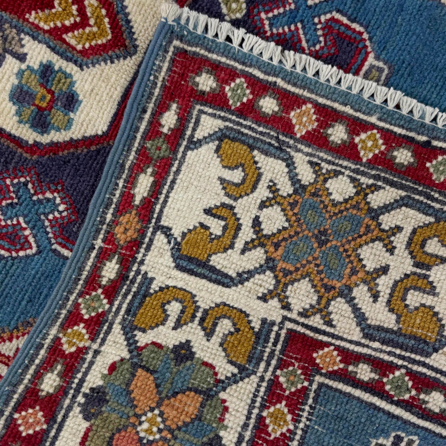 Hand Knotted Kazak Rug 3' 3" x 4' 9" (ft)- No. R37738