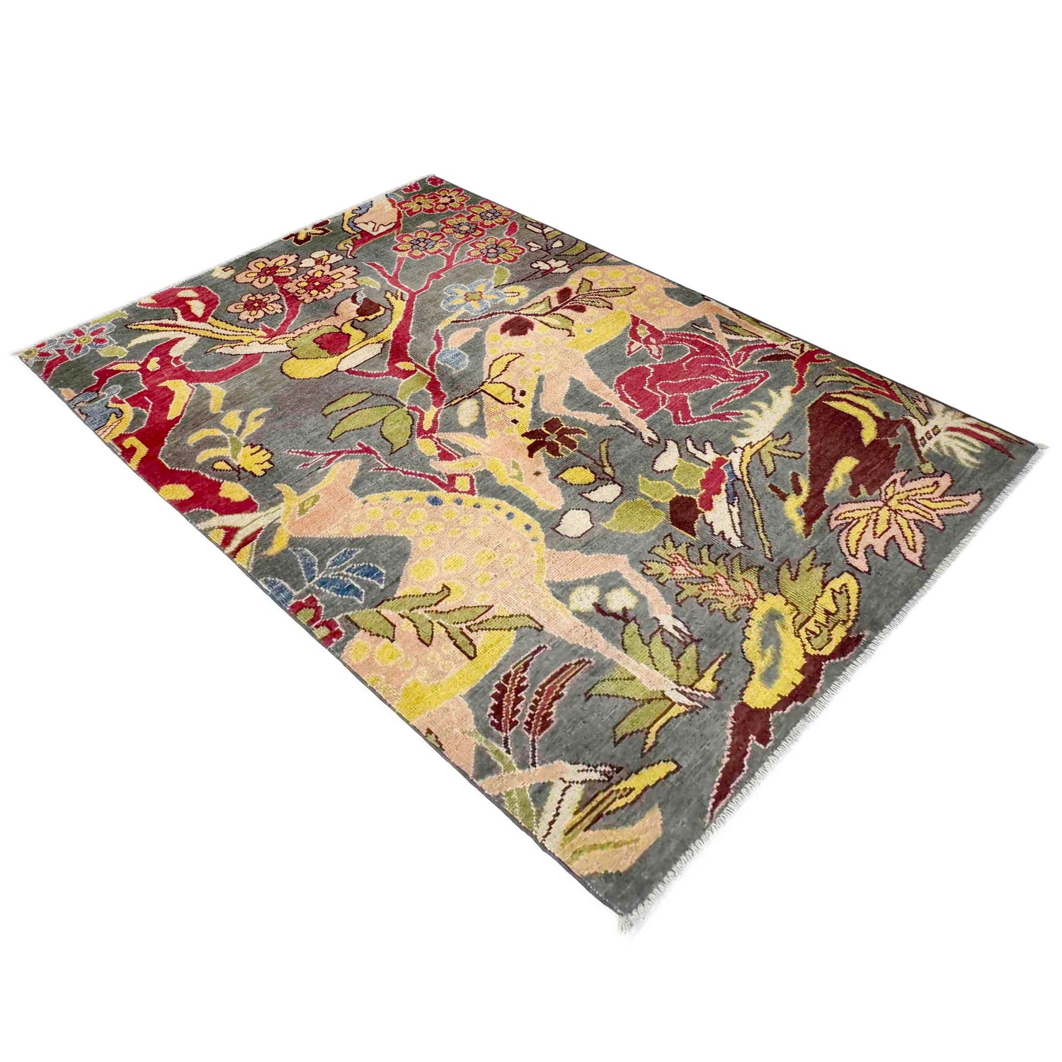 Hand Made Animal Picture Rug 3' 3" x 4' 10" (ft)- No. R37739