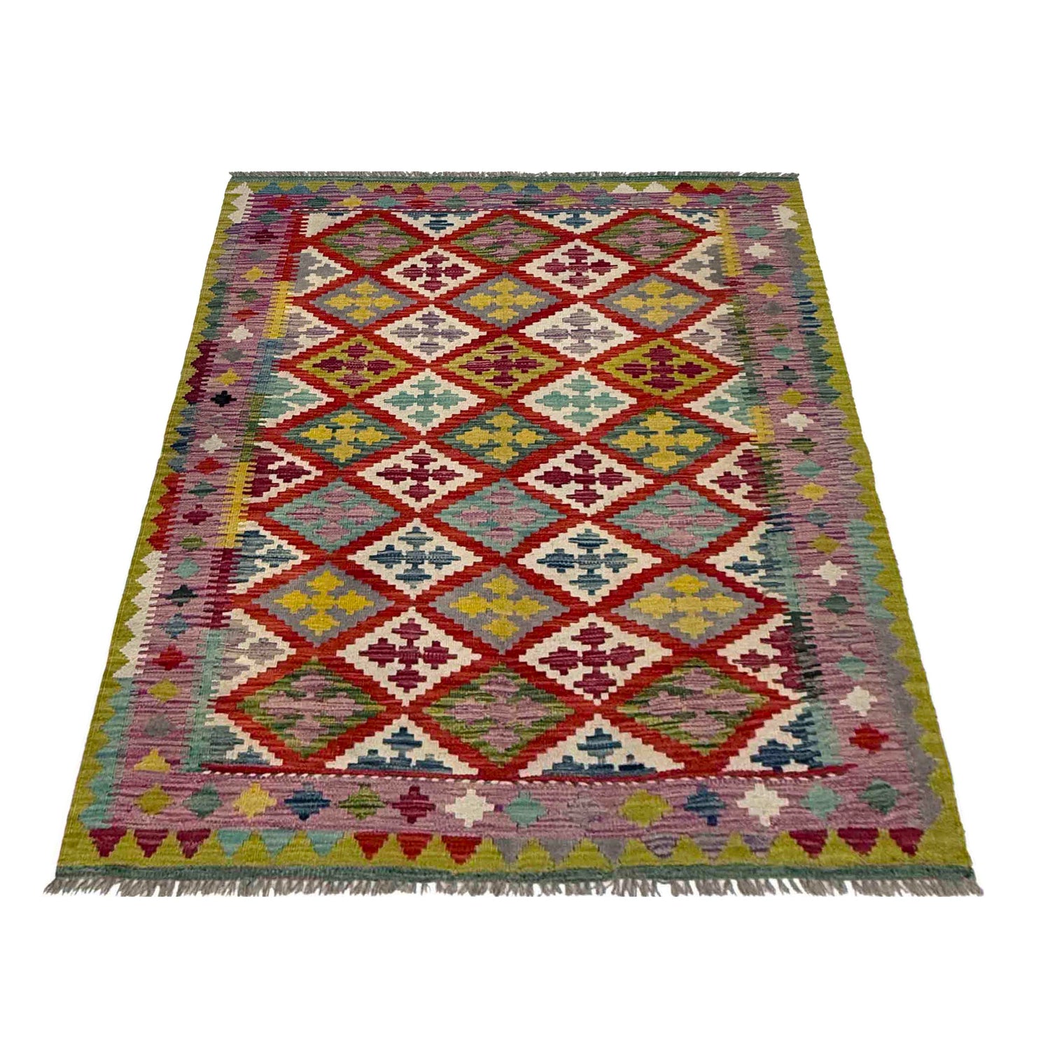 Handmade Vegetable Kelim 3' 10" x 5' 1" (ft) - No. R37789