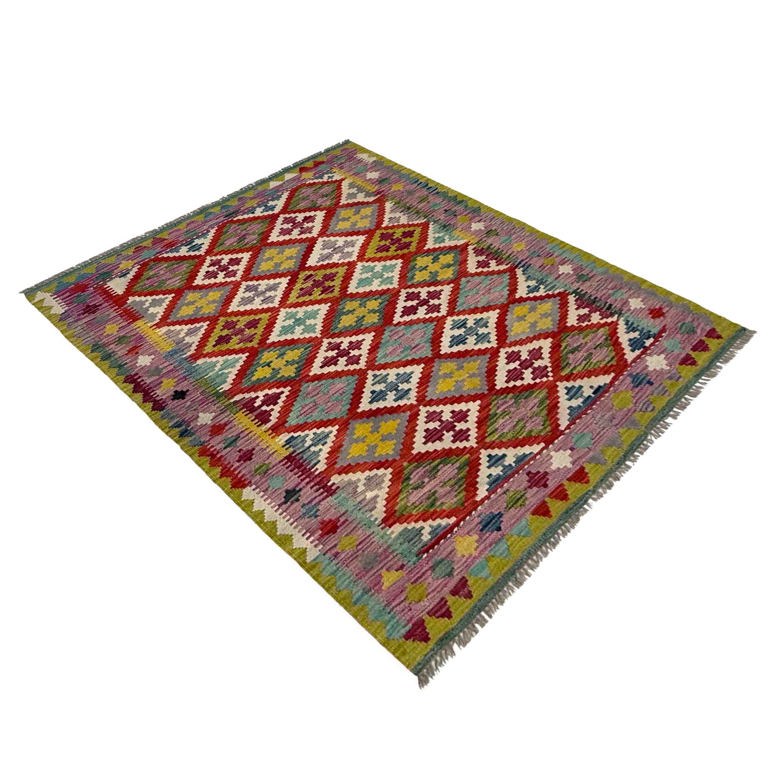 Handmade Vegetable Kelim 3' 10" x 5' 1" (ft) - No. R37789
