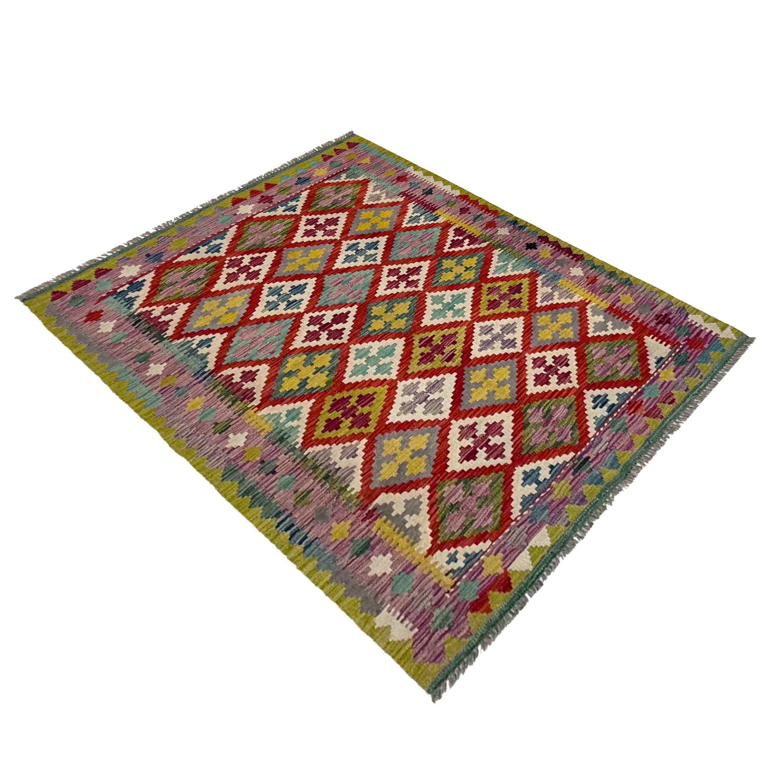 Handmade Vegetable Kelim 3' 10" x 5' 1" (ft) - No. R37789