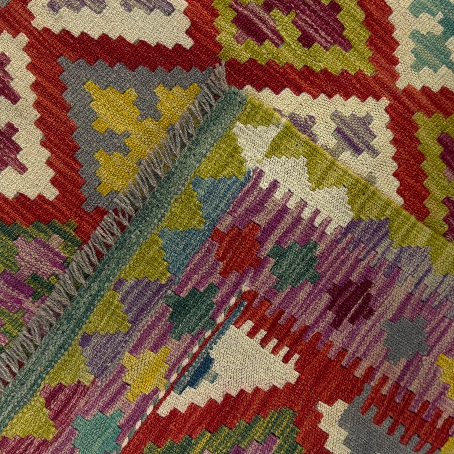 Handmade Vegetable Kelim 3' 10" x 5' 1" (ft) - No. R37789