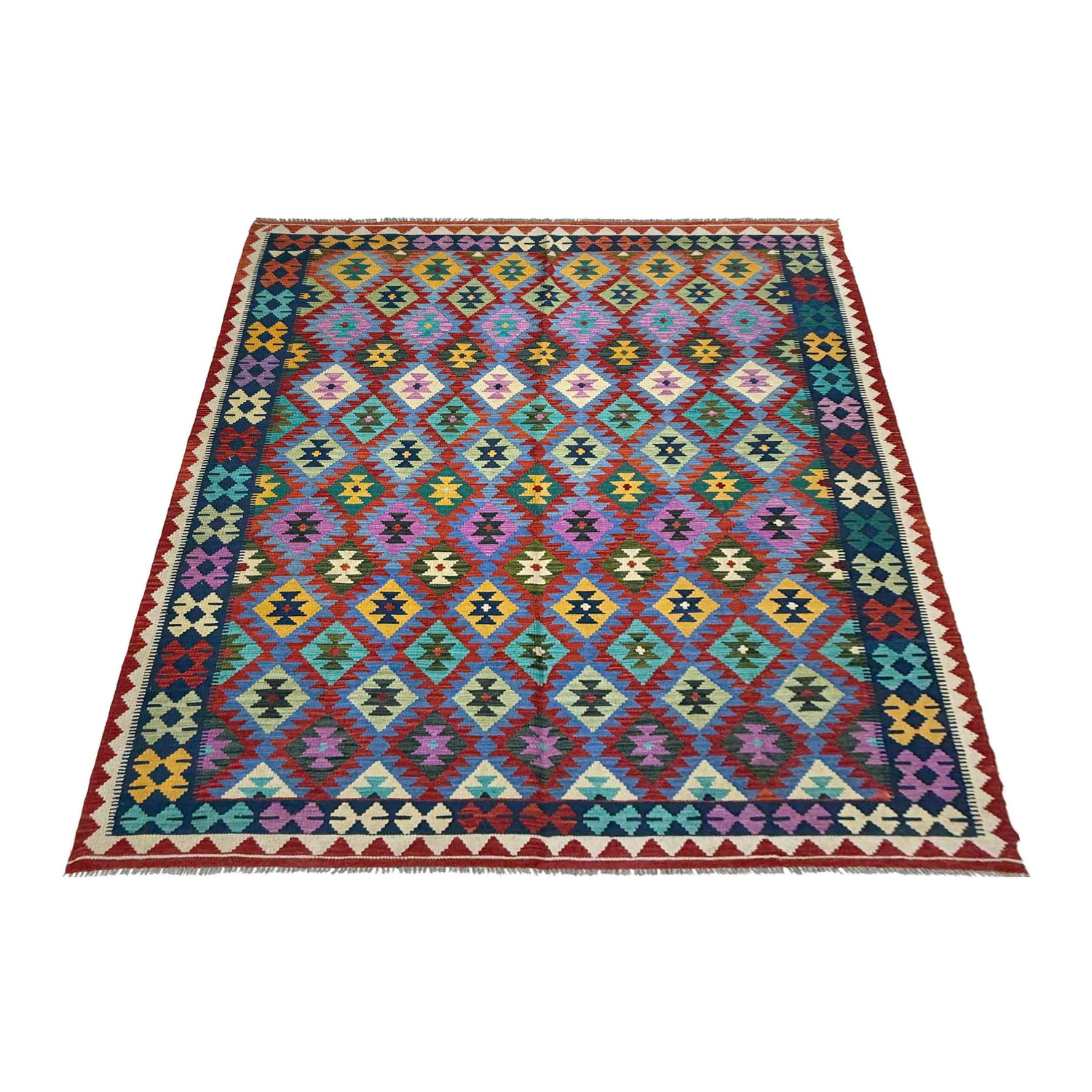 Handmade Vegetable Kelim 6' 8" x 9' 11" (ft) - No. R37791