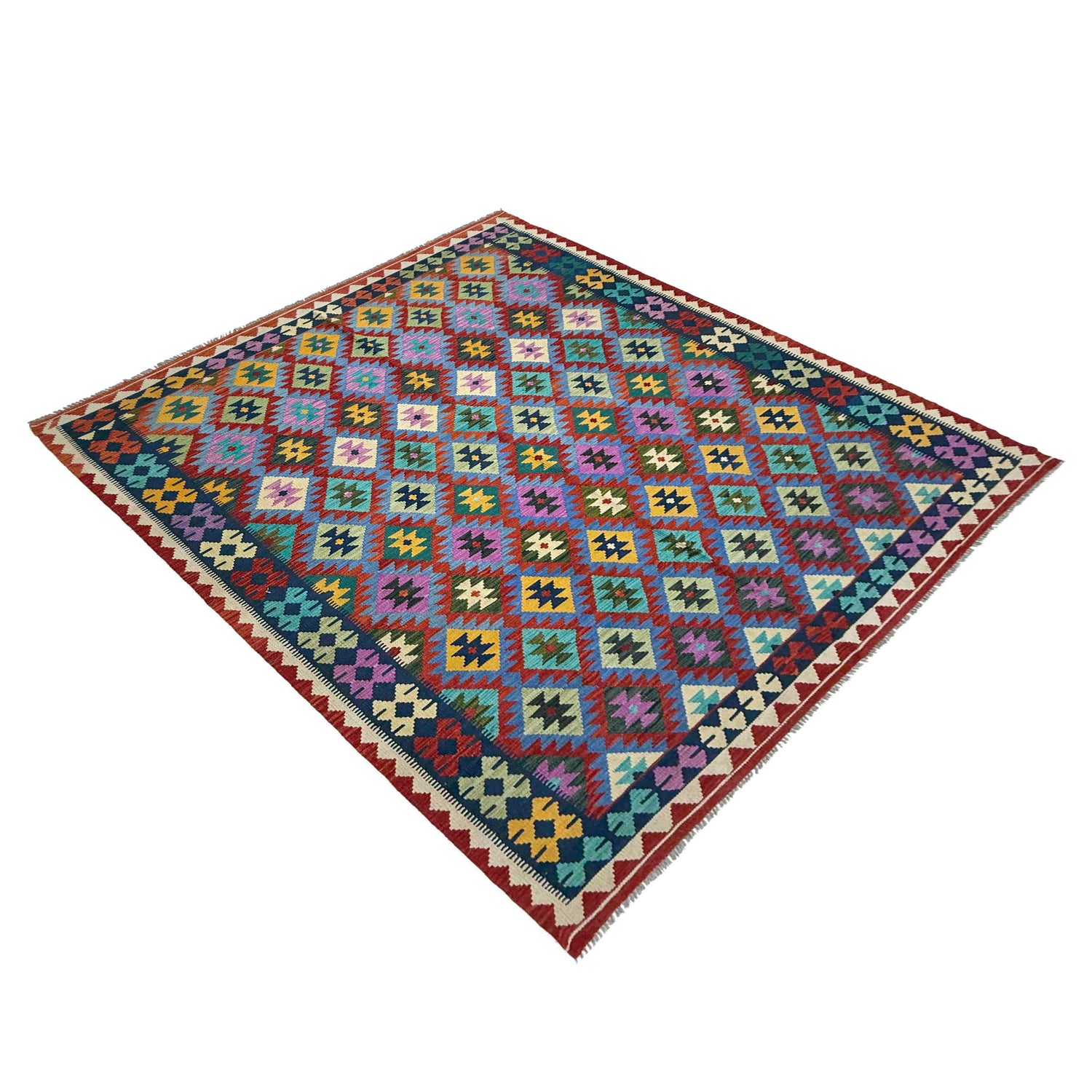 Handmade Vegetable Kelim 6' 8" x 9' 11" (ft) - No. R37791