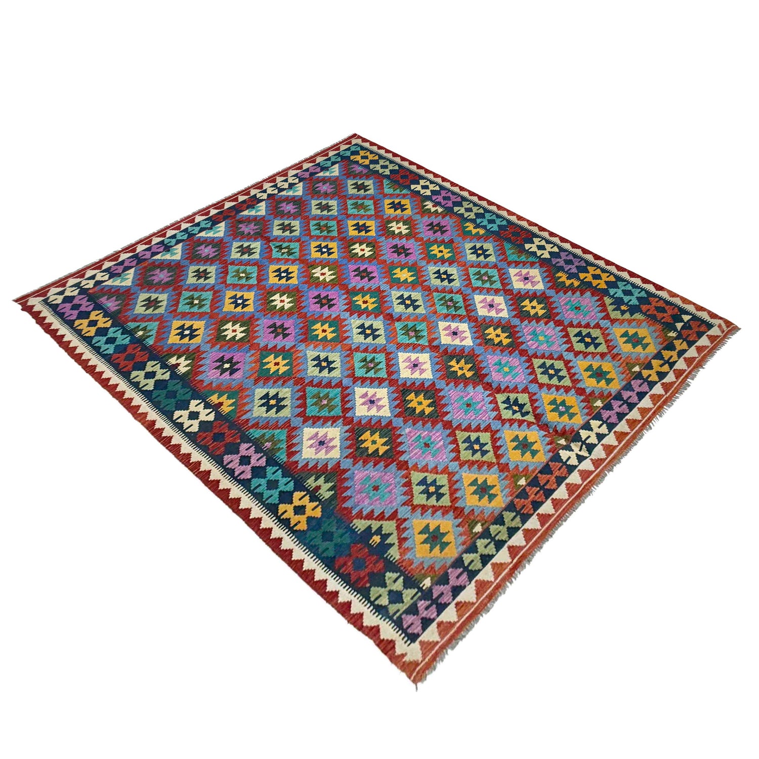 Handmade Vegetable Kelim 6' 8" x 9' 11" (ft) - No. R37791