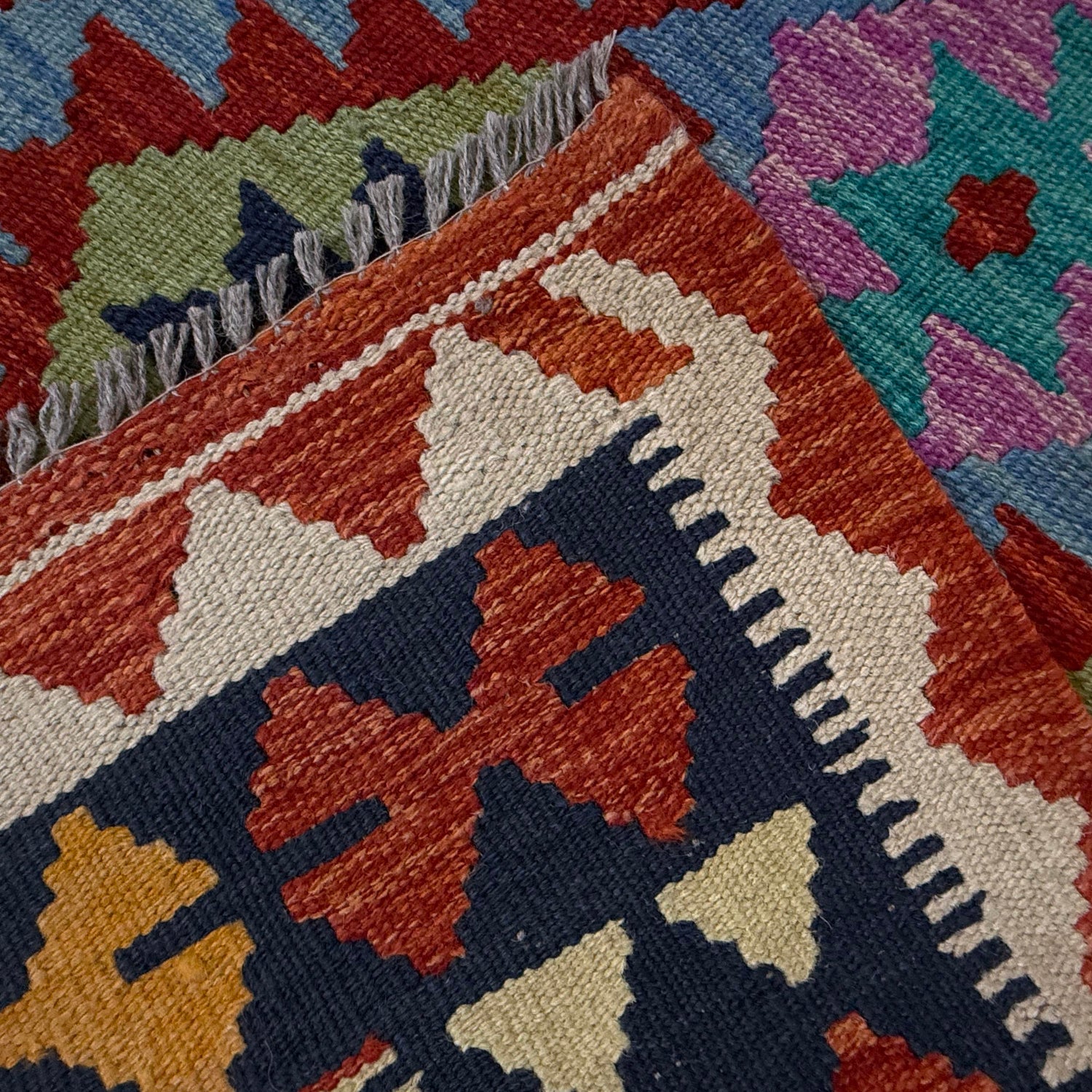 Handmade Vegetable Kelim 6' 8" x 9' 11" (ft) - No. R37791
