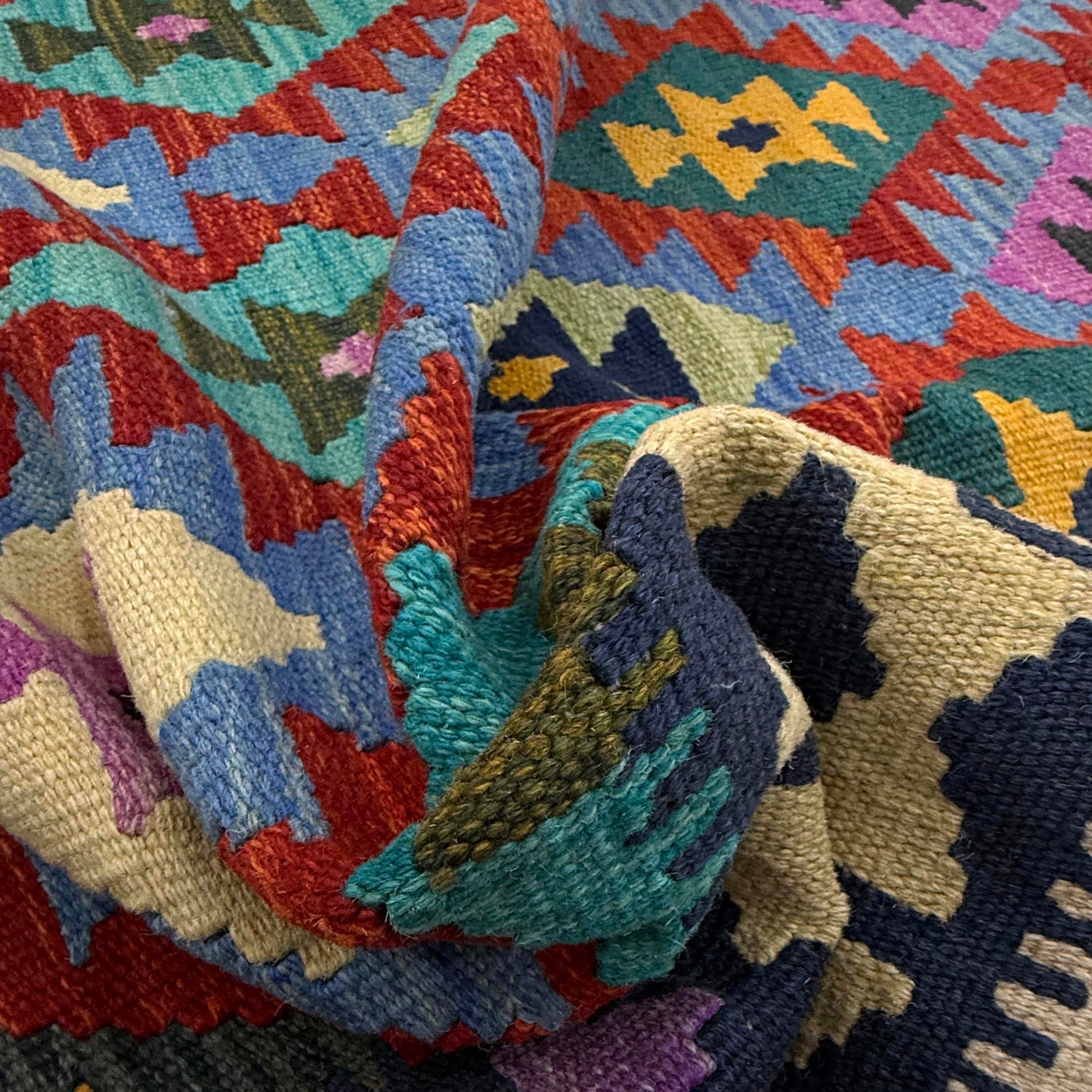 Handmade Vegetable Kelim 6' 8" x 9' 11" (ft) - No. R37791