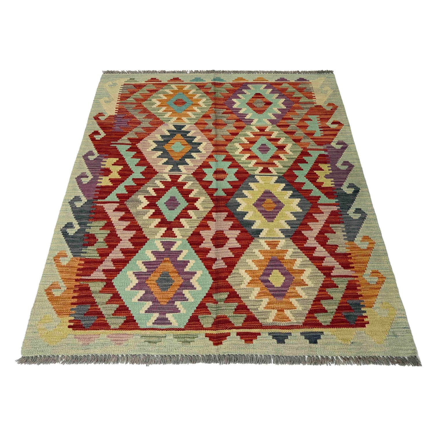 Handmade Vegetable Kilim 3' 3" x 4' 8" (ft) - No. R37795