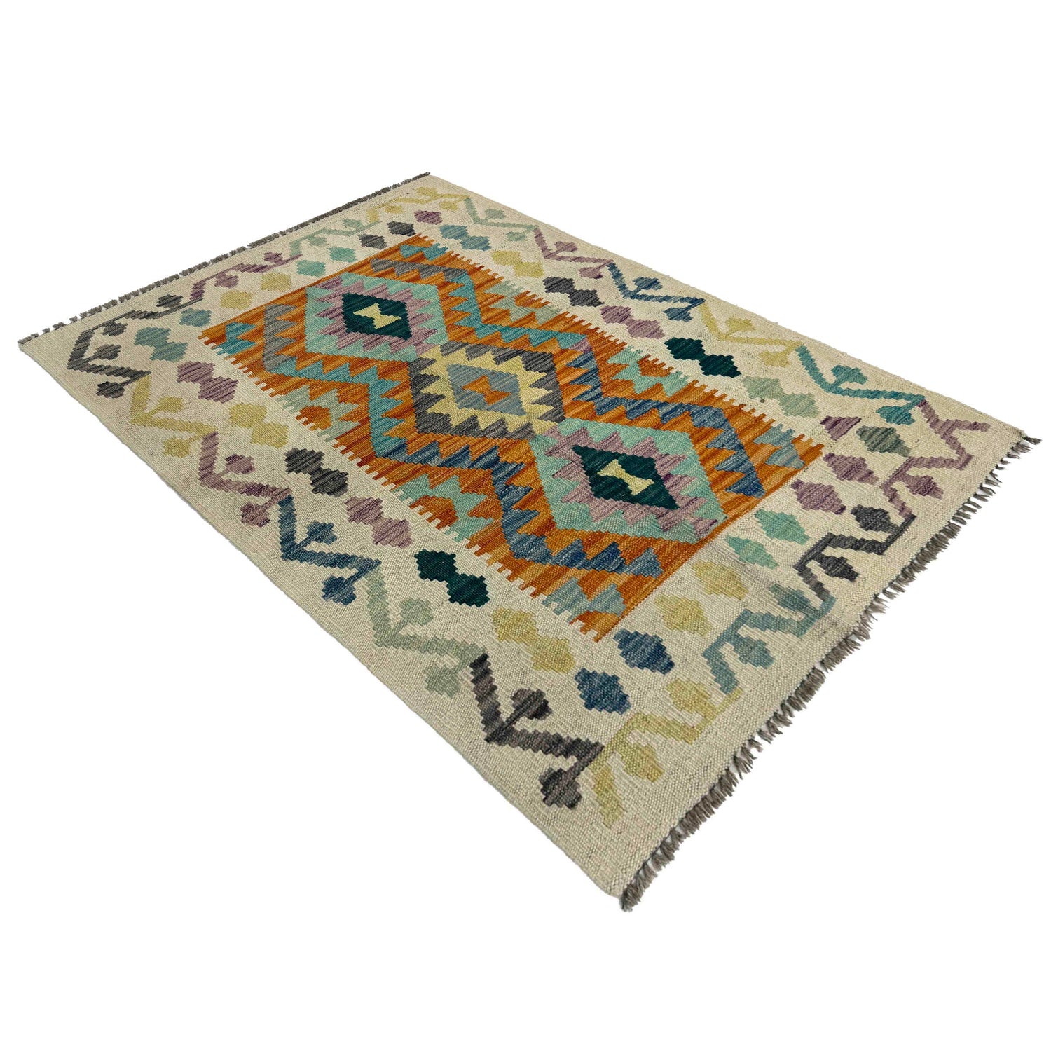 Handmade Vegetable Kelim 2' 7" x 4' 0" (ft) - No. R37797