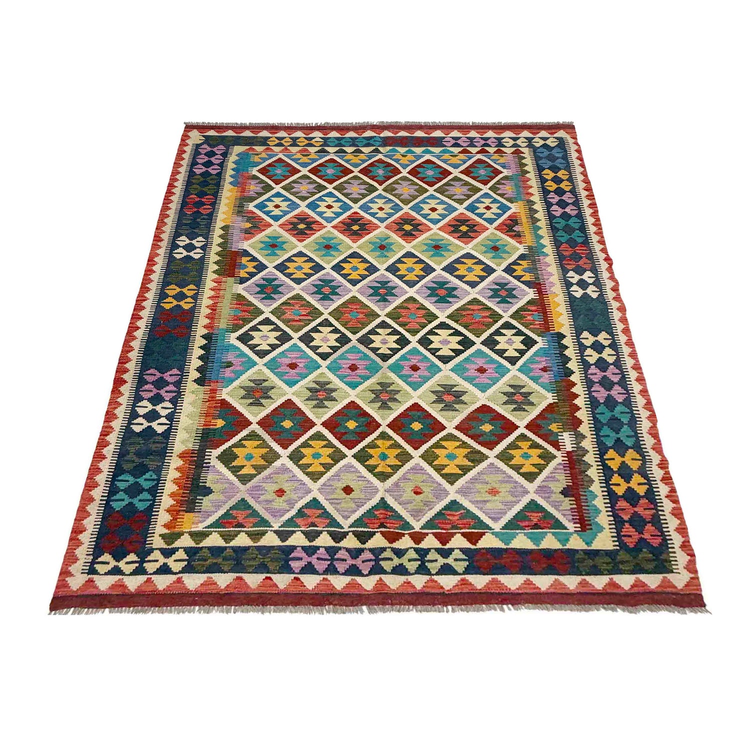 Handmade Vegetable Kelim 5' 9" x 8' 5" (ft) - No. R37806