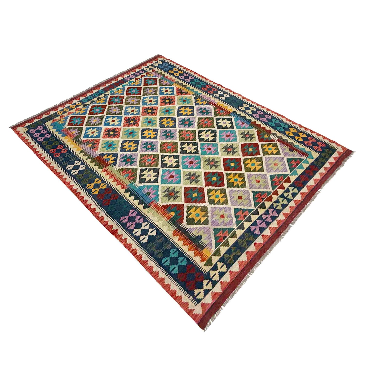 Handmade Vegetable Kelim 5' 9" x 8' 5" (ft) - No. R37806