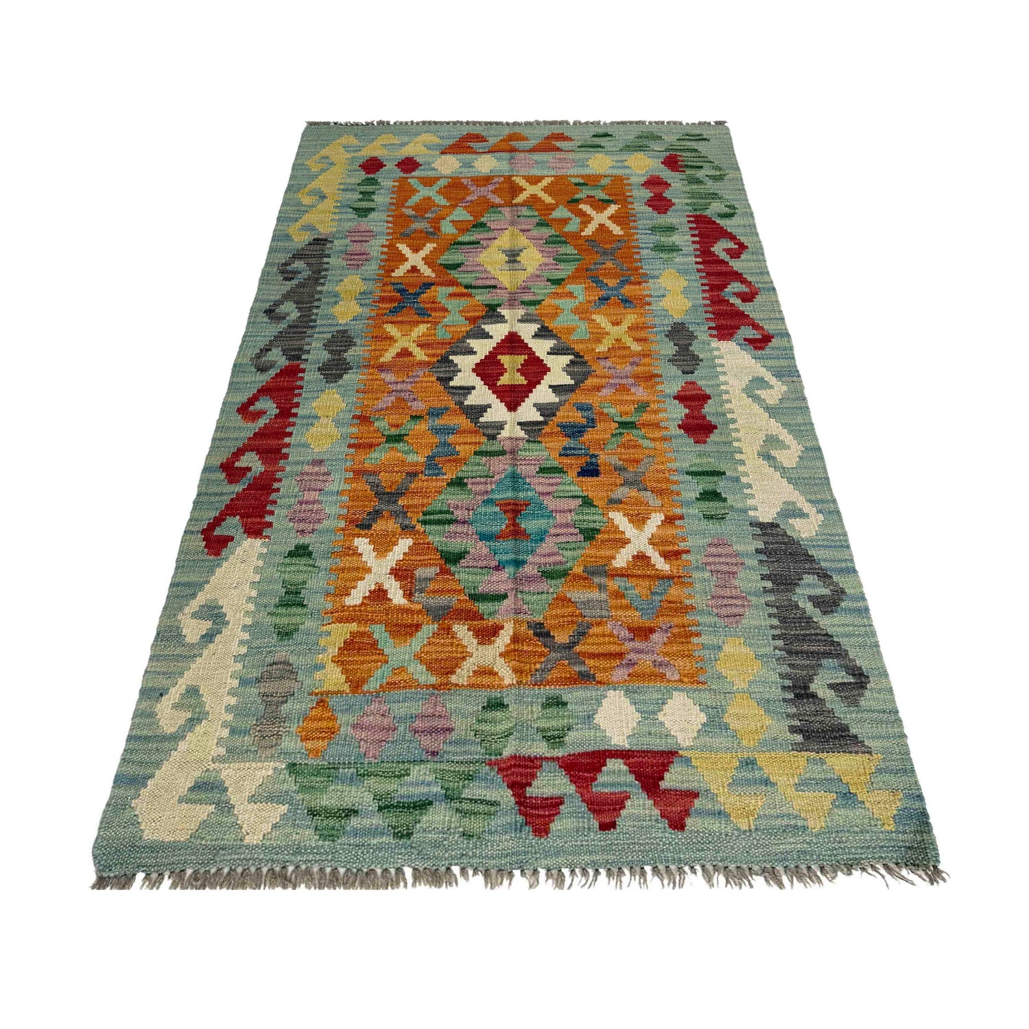 Handmade Vegetable Kilim 2' 7" x 4' 5" (ft) - No. R37810