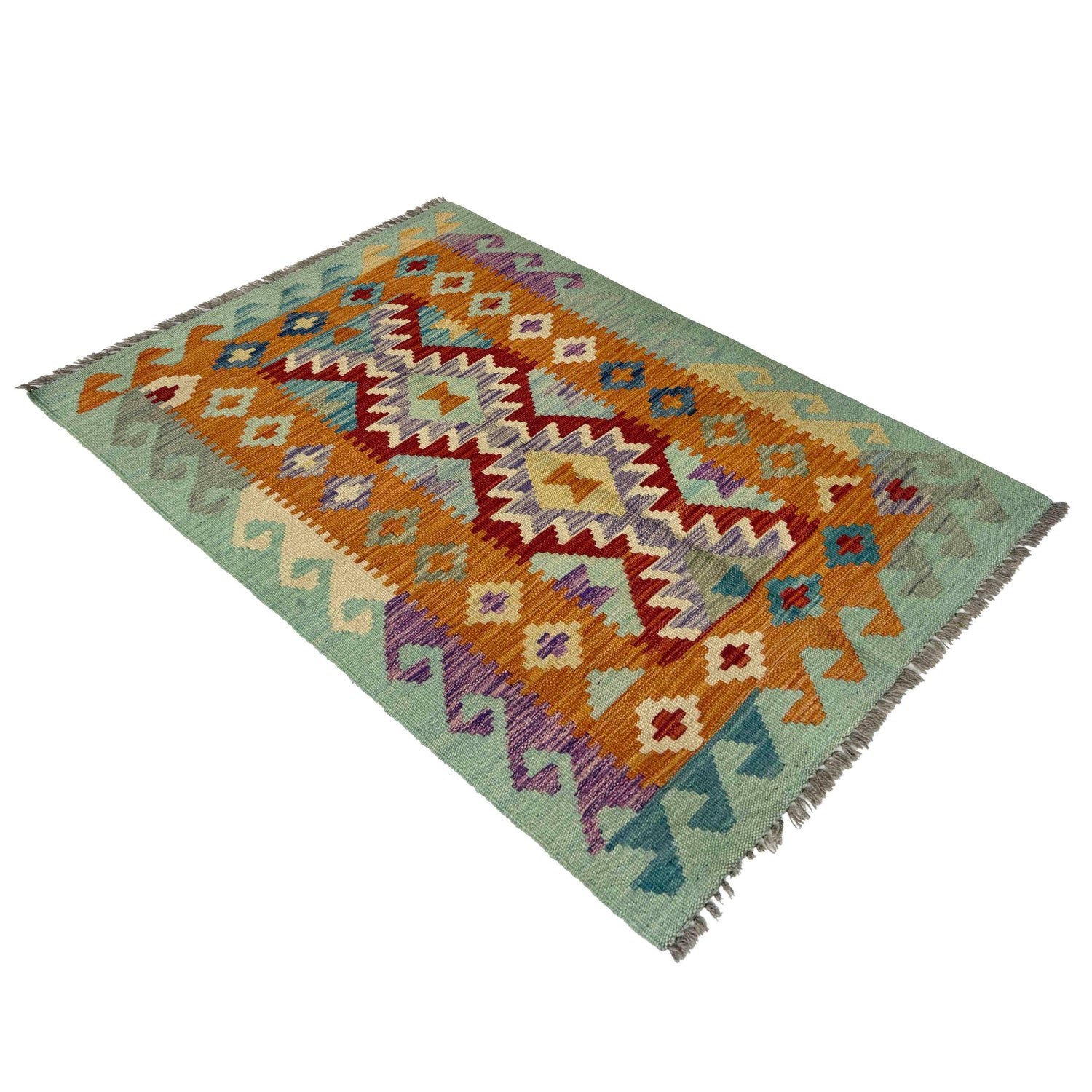 Handmade Vegetable Kilim 2' 7" x 4' 2" (ft) - No. R37812