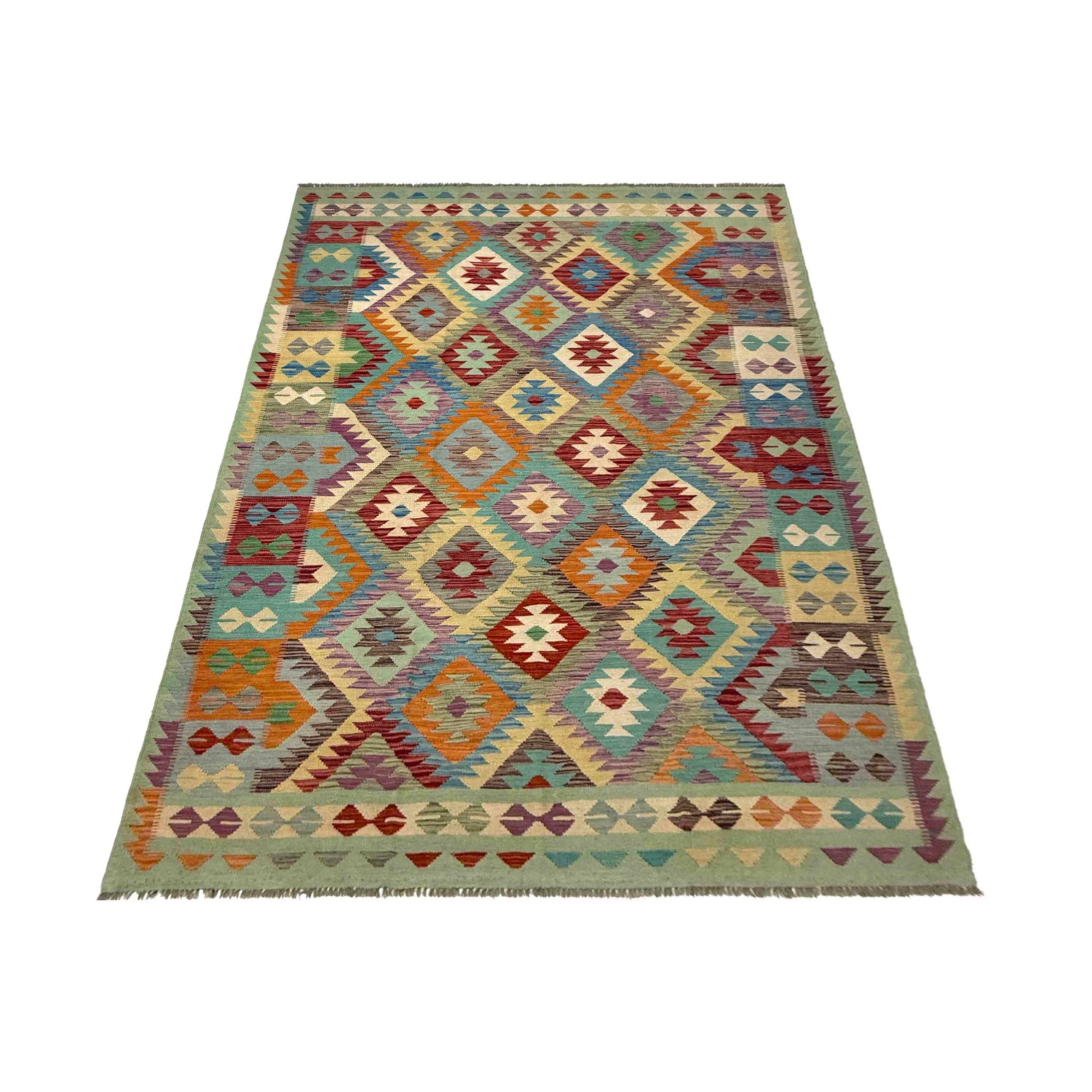 Handmade Vegetable Kelim 6' 5" x 9' 11" (ft) - No. R37823