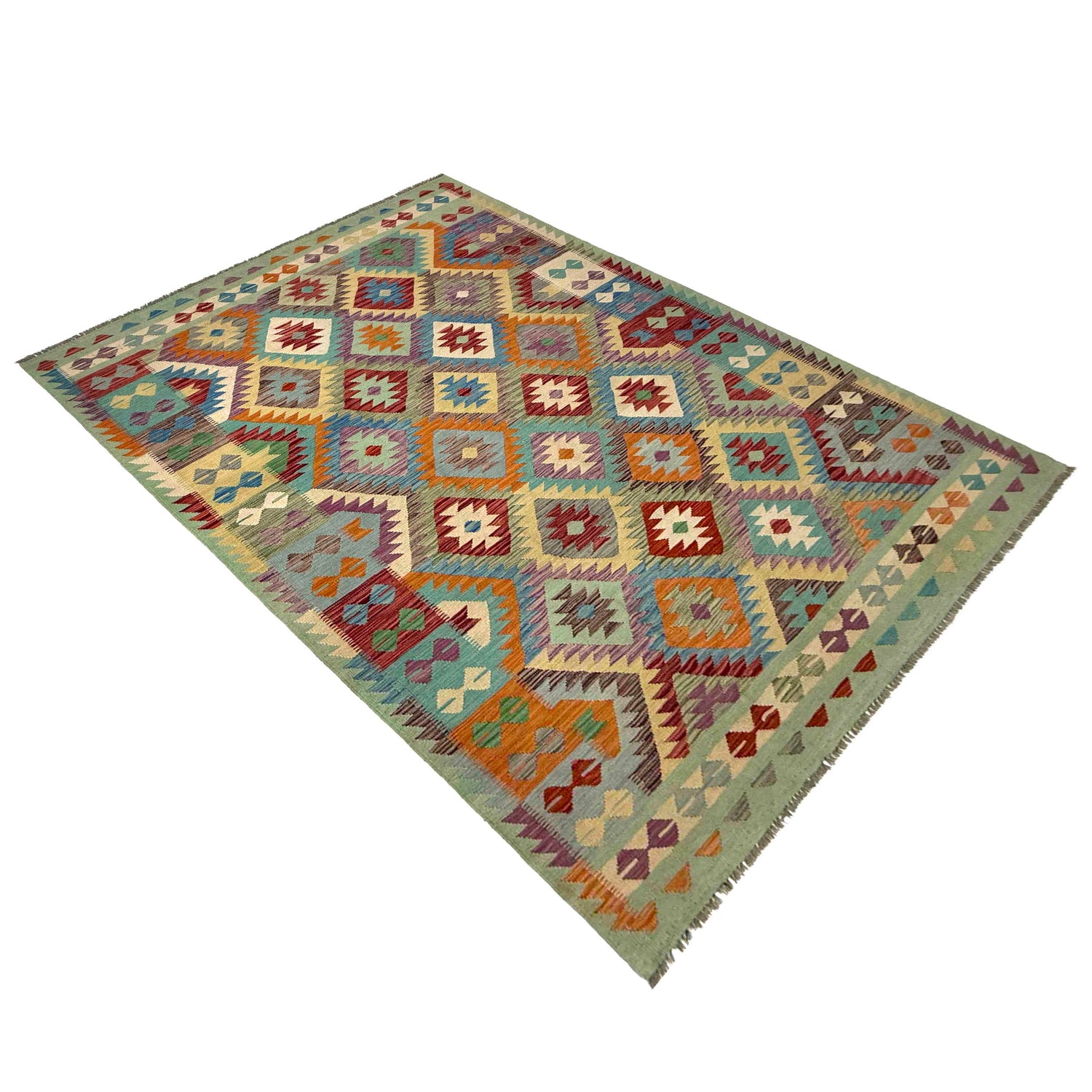 Handmade Vegetable Kelim 6' 5" x 9' 11" (ft) - No. R37823