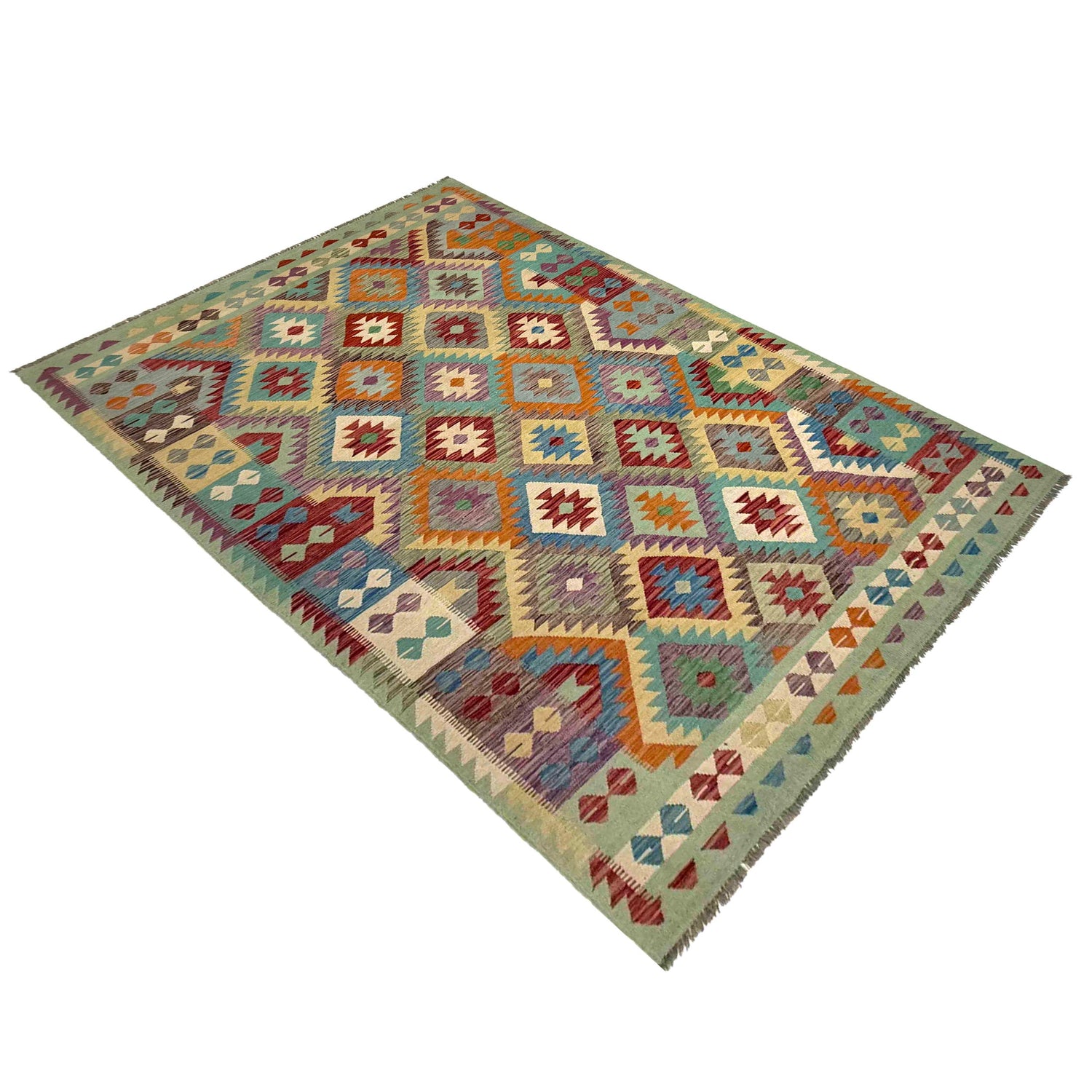 Handmade Vegetable Kelim 6' 5" x 9' 11" (ft) - No. R37823