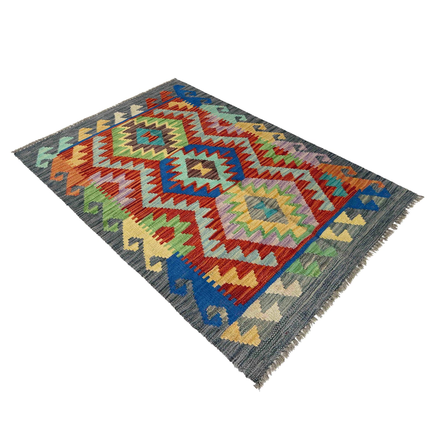 Handmade Vegetable Kelim 2' 6" x 3' 11" (ft) - No. R37828