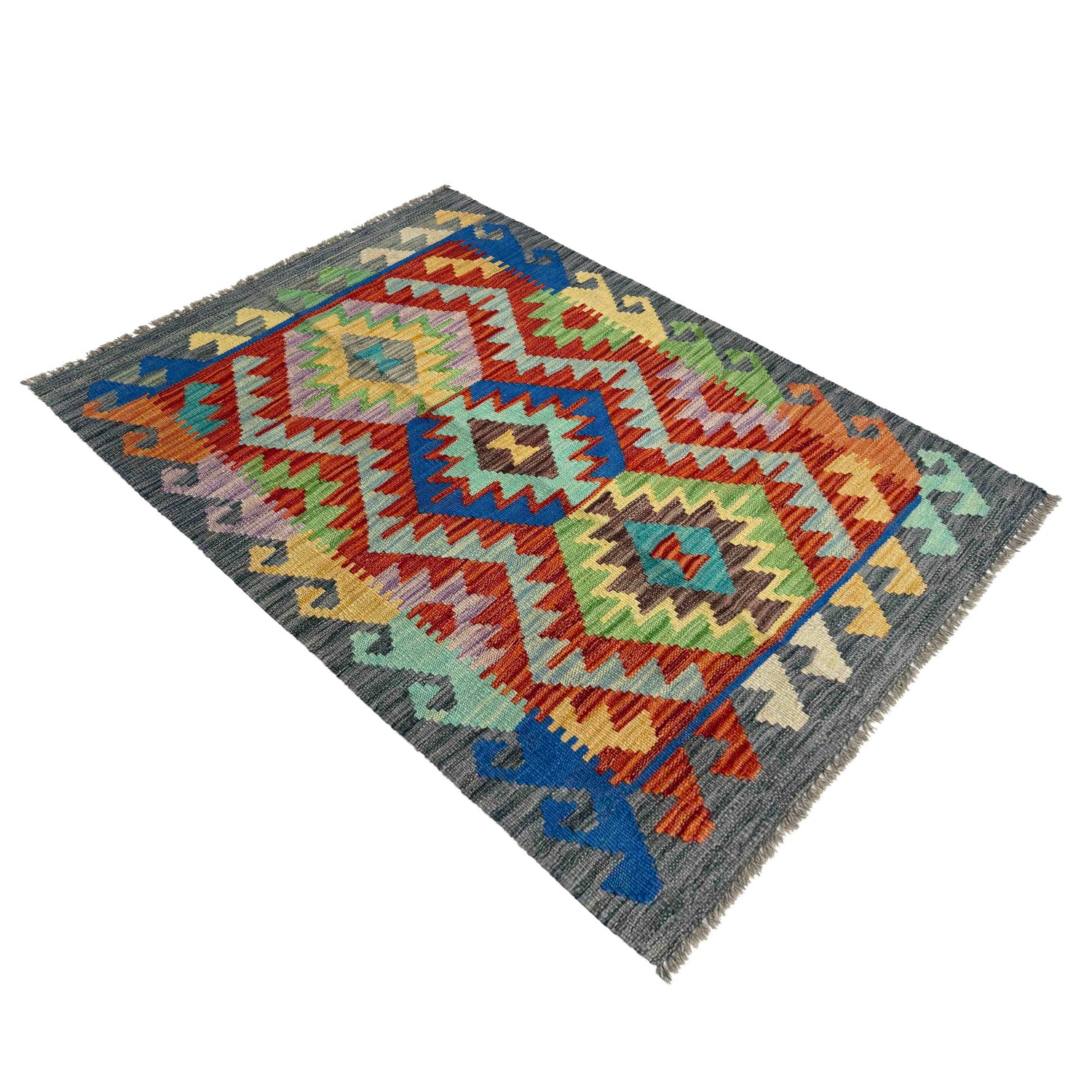 Handmade Vegetable Kelim 2' 6" x 3' 11" (ft) - No. R37828