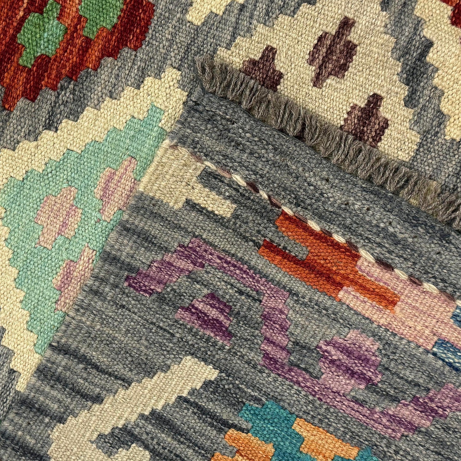 Handmade Vegetable Kilim 6' 4" x 9' 9" (ft) - No. R37861