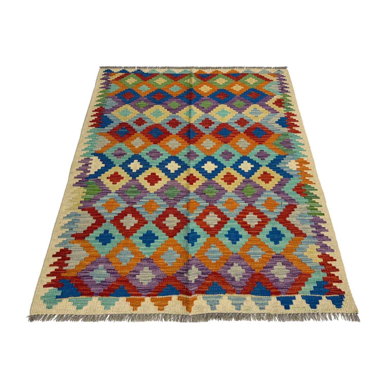 Handmade Vegetable Kelim 3' 3" x 4' 11" (ft) - No. R37862