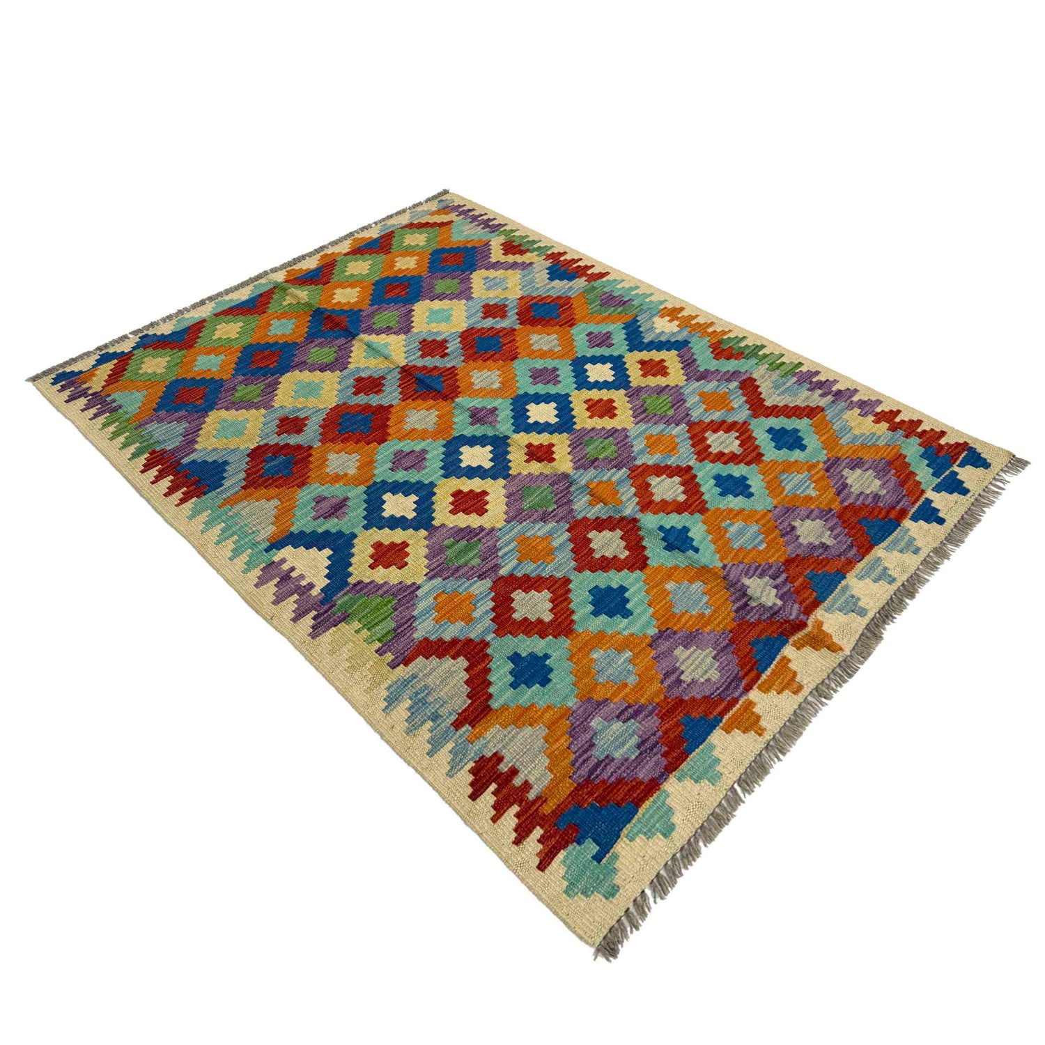 Handmade Vegetable Kelim 3' 3" x 4' 11" (ft) - No. R37862