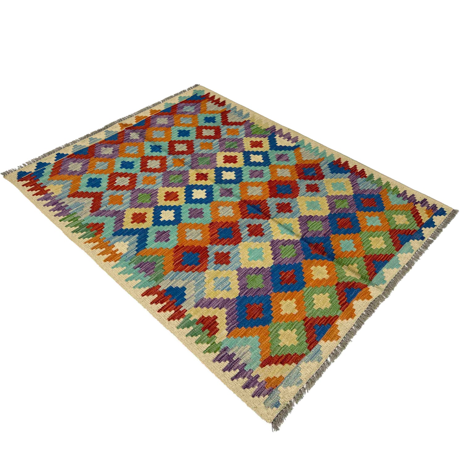 Handmade Vegetable Kelim 3' 3" x 4' 11" (ft) - No. R37862
