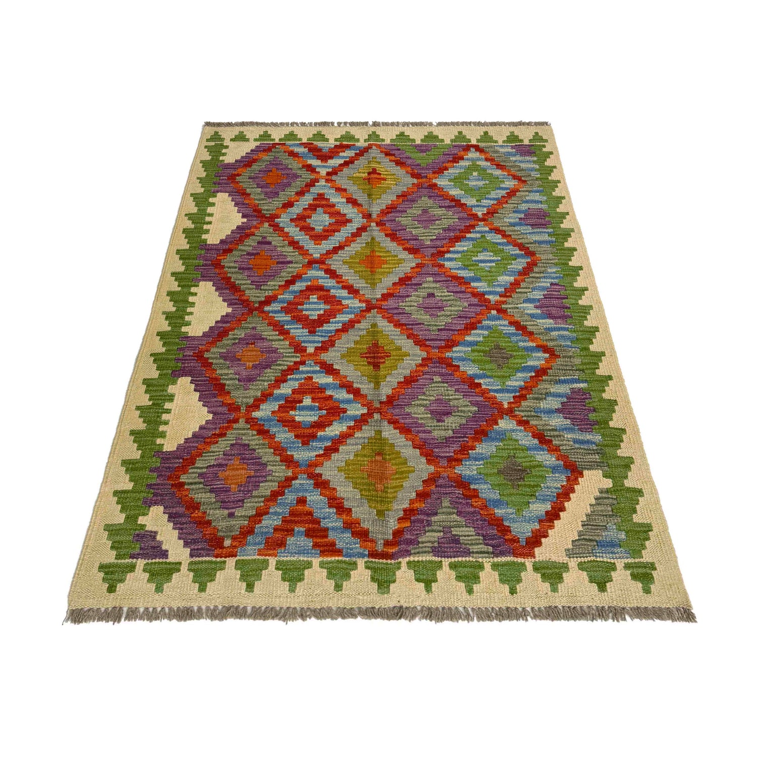 Handmade Vegetable Kilim 3' 3" x 4' 9" (ft) - No. R37868