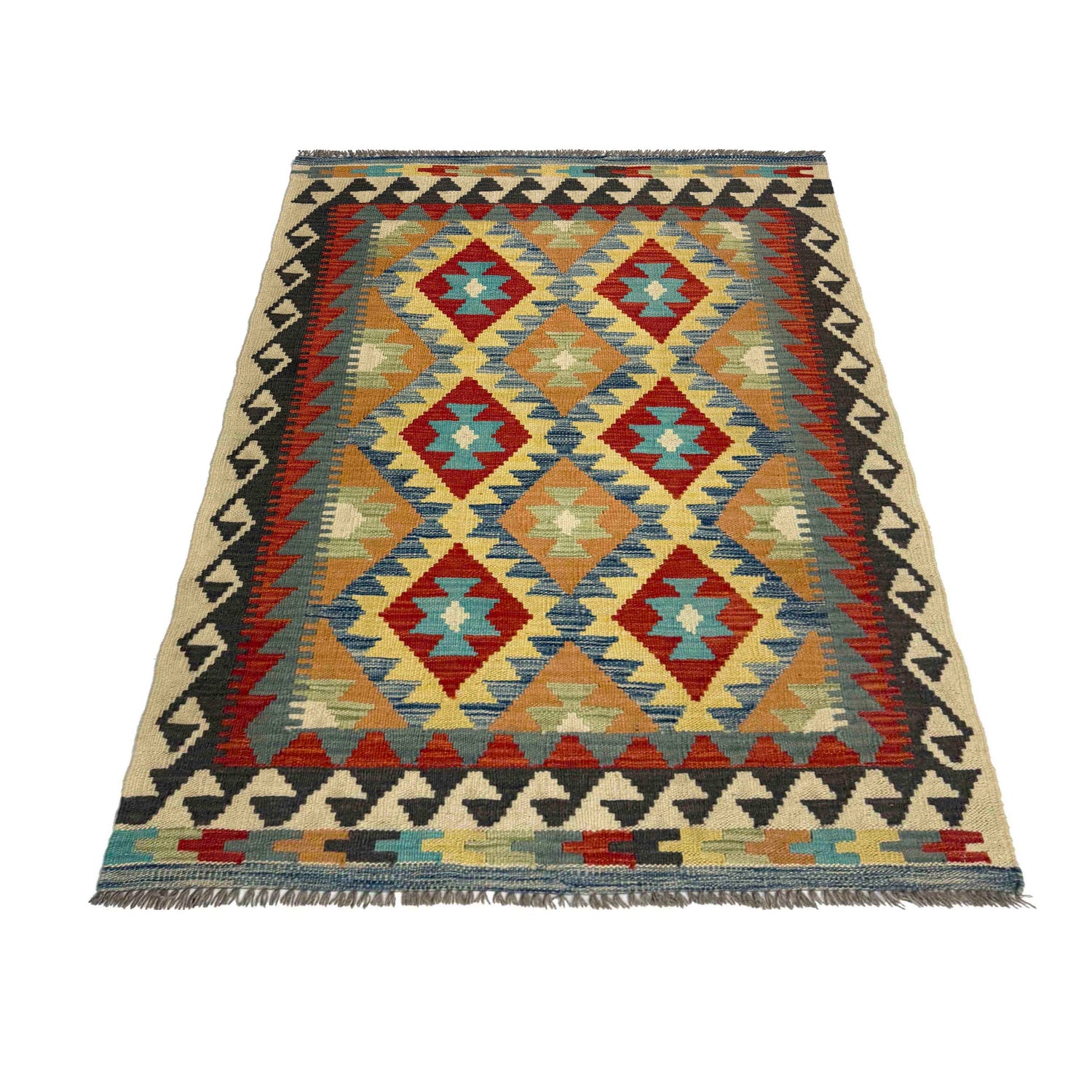 Handmade Vegetable Kelim 3' 3" x 5' 1" (ft) - No. R37876